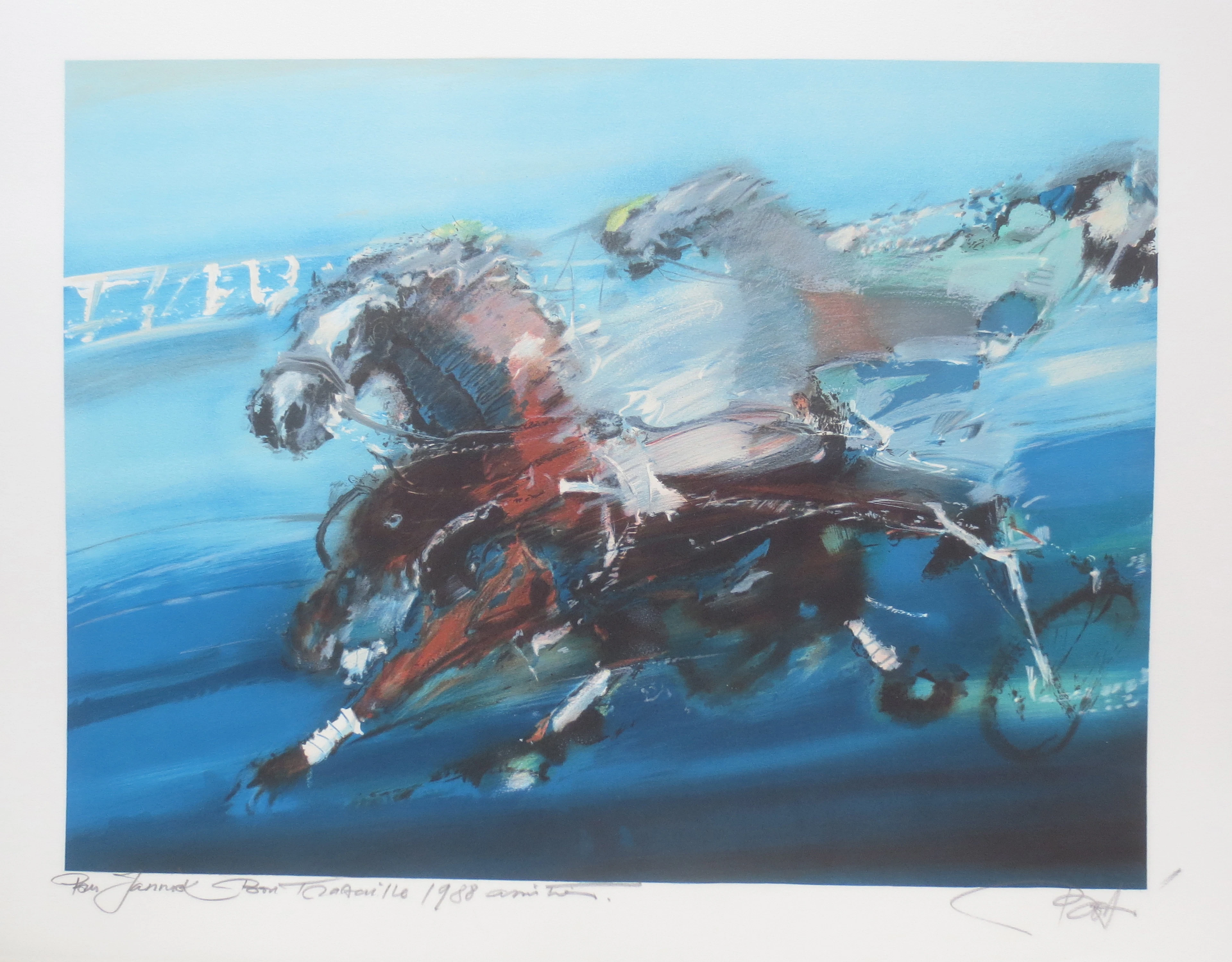 Jordi BONAS - Le Sulky, 1988 - Lithographie signée et dédicacée