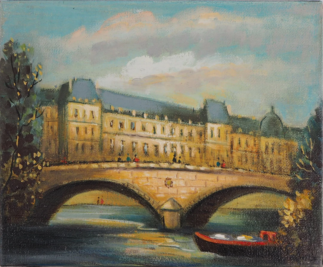 Michel PABOIS - Musée du Louvre - Huile sur toile signée