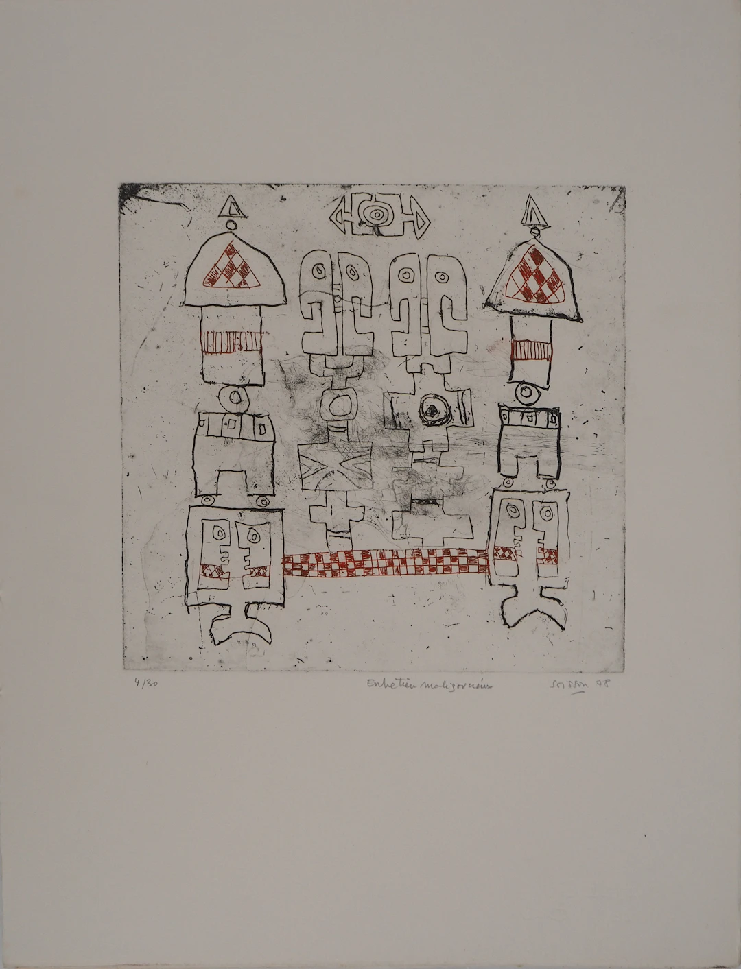 Jacques SOISSON : Les funambules, Gravure originale signée