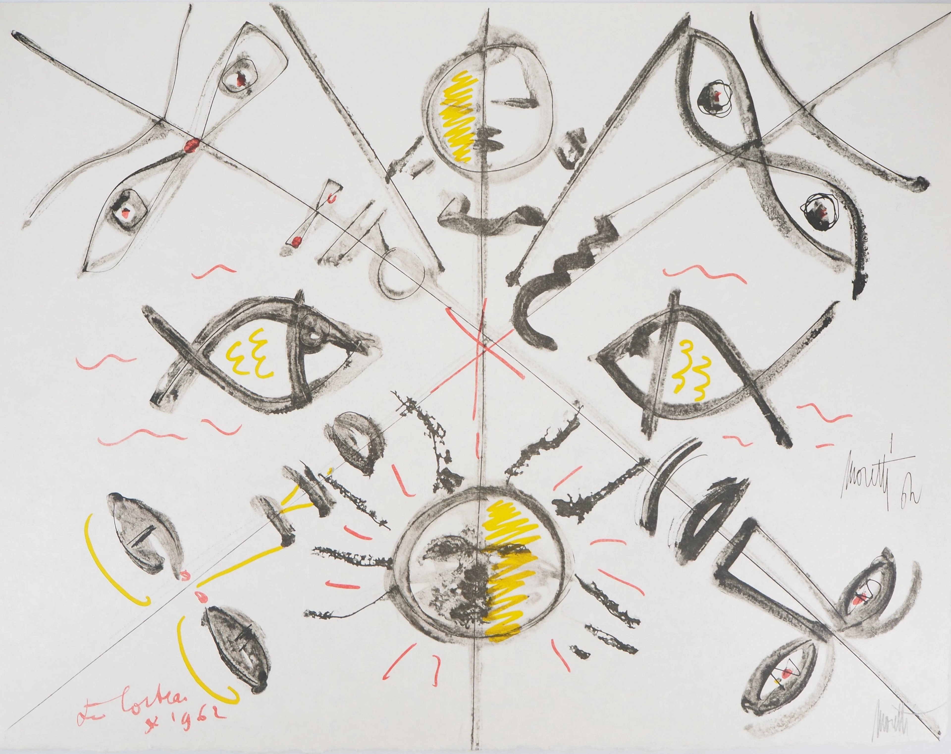 Raymond MORETTI et Jean COCTEAU : L’évolution, Lithographie originale signée