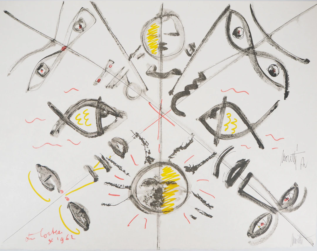 Raymond MORETTI et Jean COCTEAU : L’évolution, Lithographie originale signée