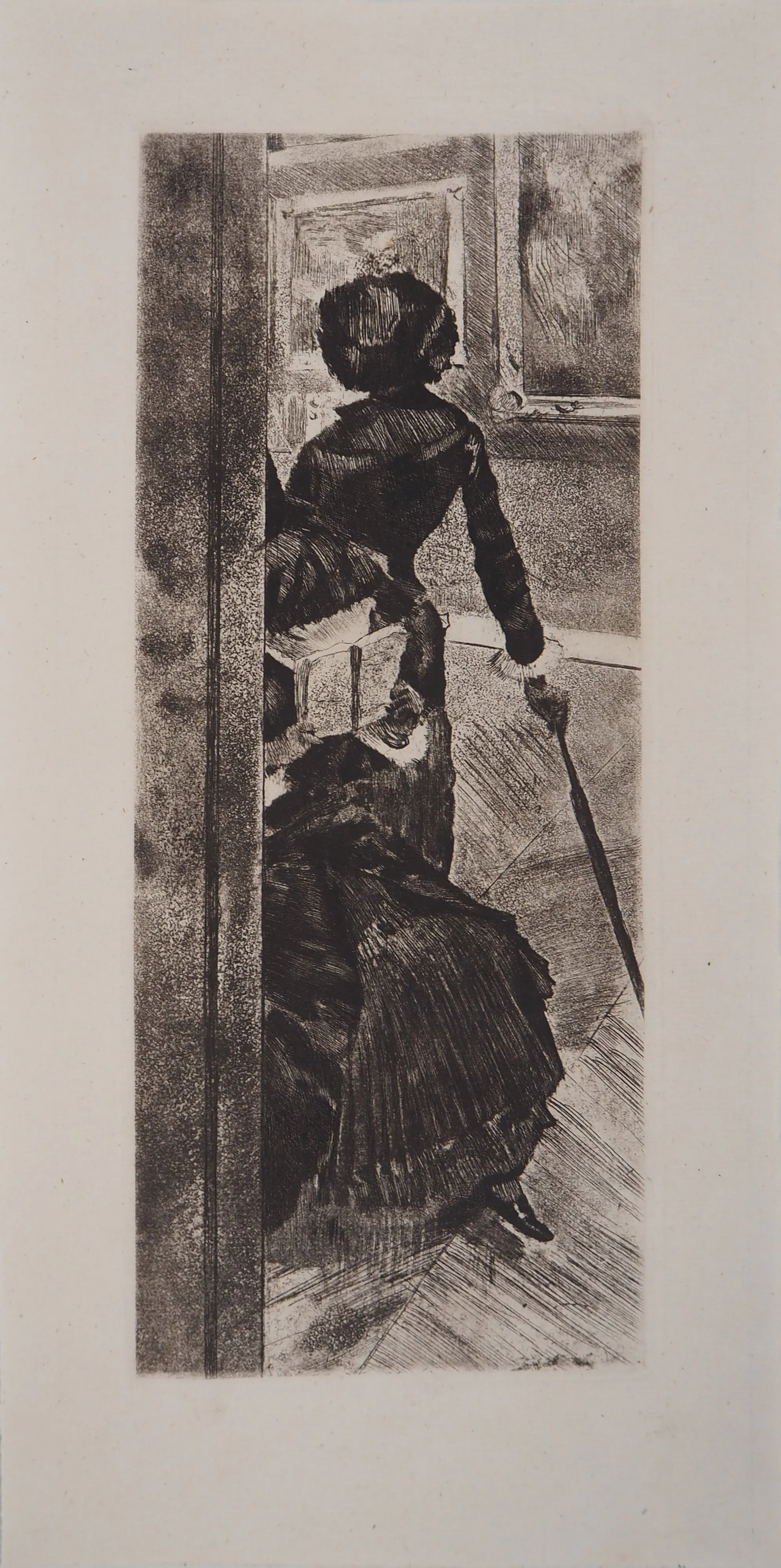 Edgar DEGAS : Au Louvre, la peinture, Mary Cassatt - Gravure originale