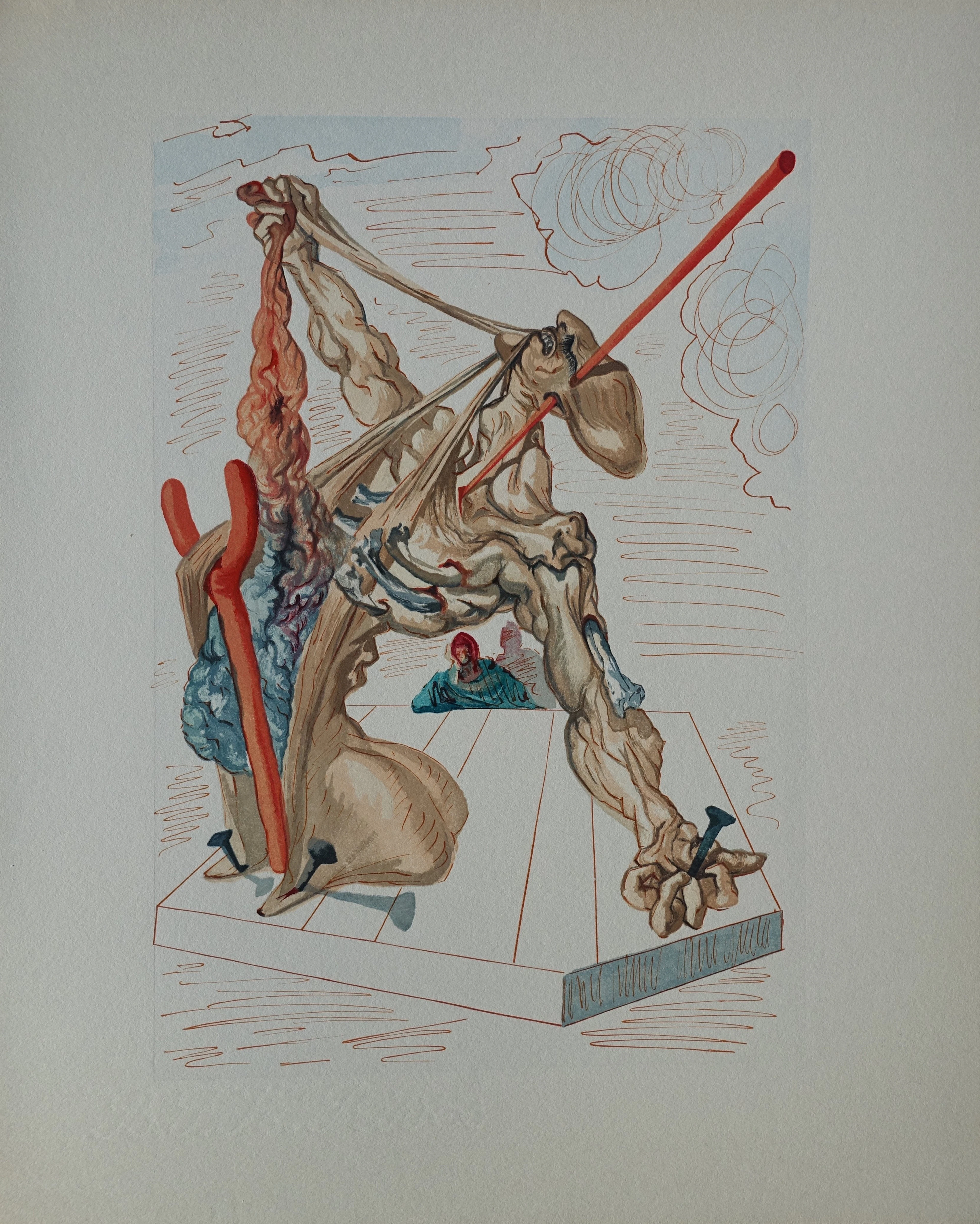 Salvador DALI : Les falsificateurs, Bois gravé original