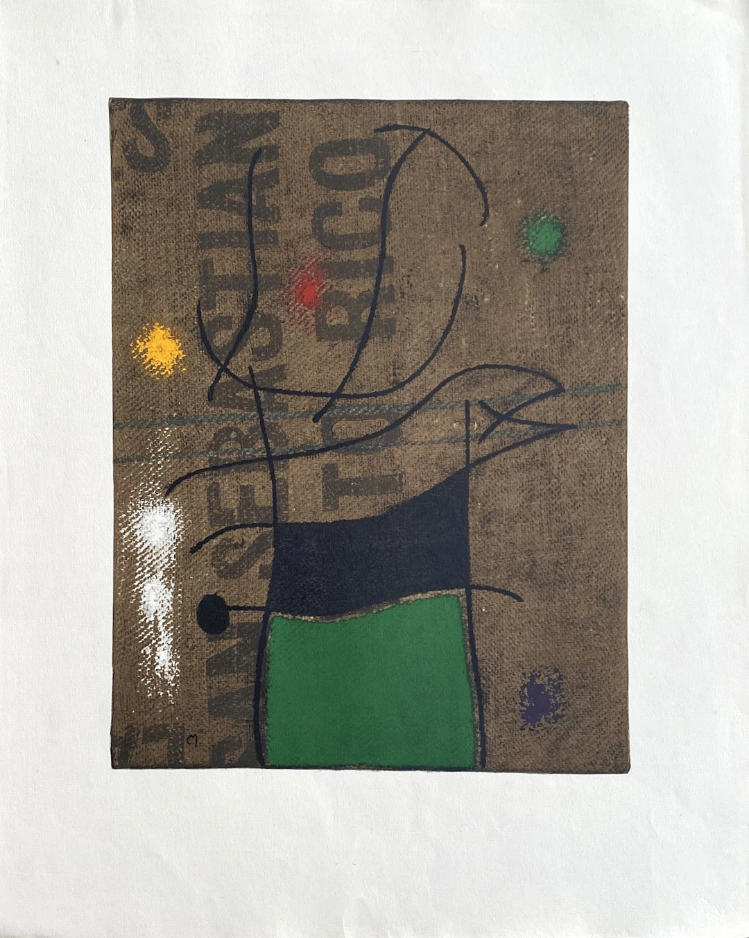 Joan Miro - Femme et oiseaux III - Lithographie signée dans la planche