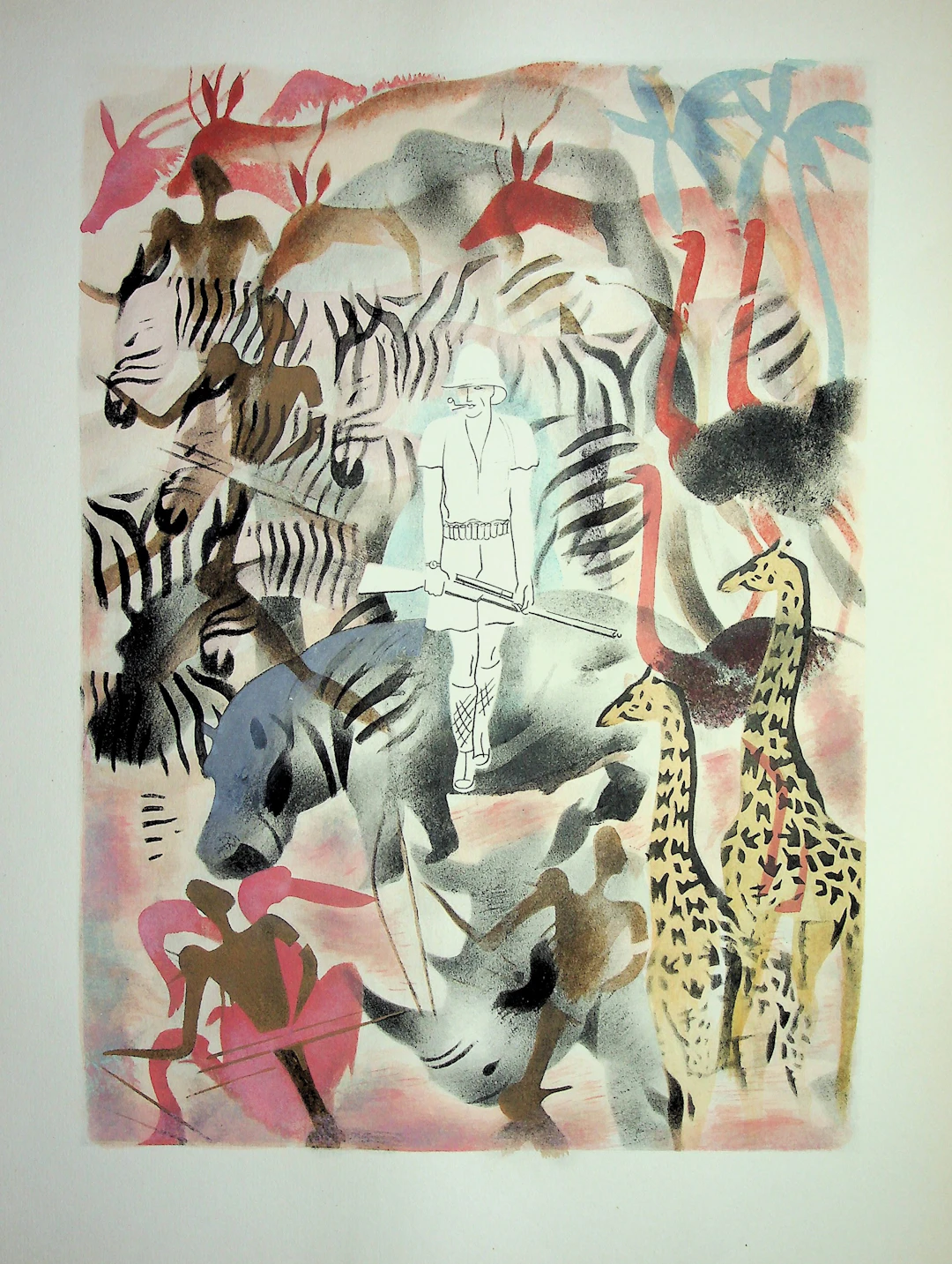 Milivoj UZELAC - Safari en Afrique - Lithographie originale
