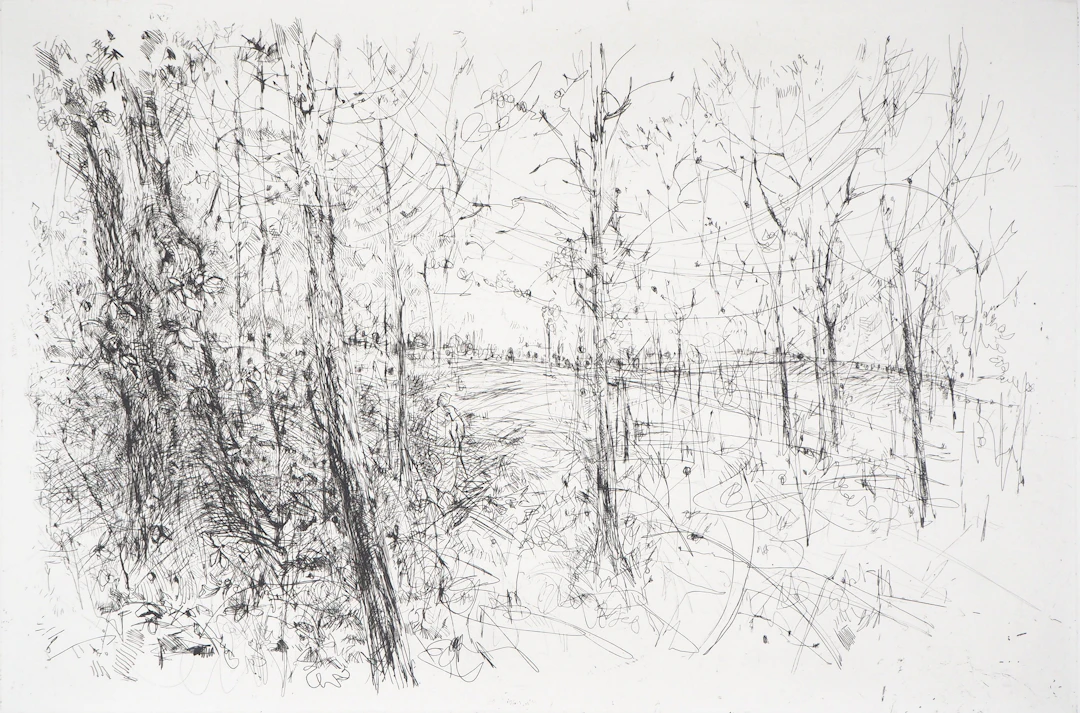 Yves-Jean COMMERE : A la lisière des bois - Gravure originale signée