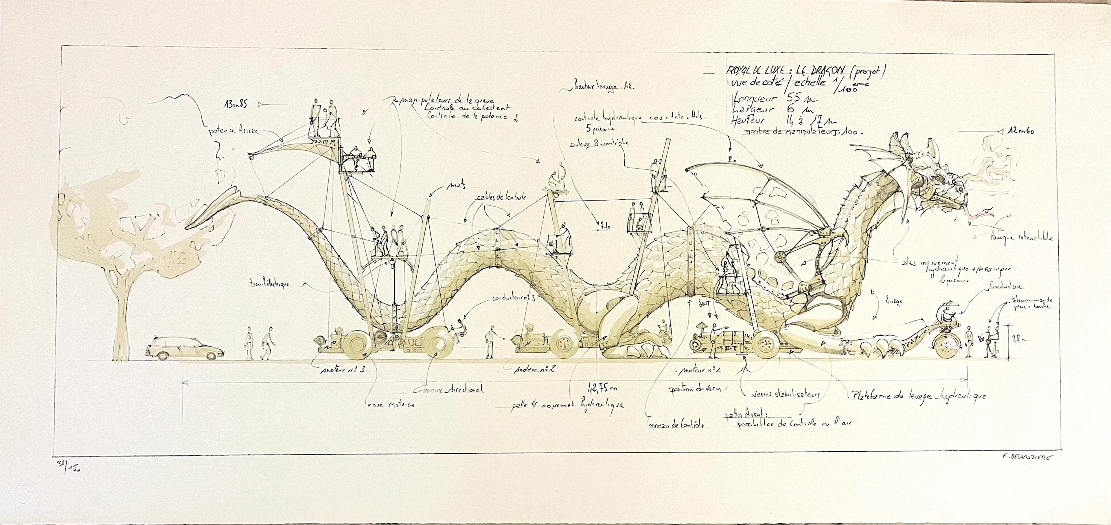 François DELAROZIERE - Le dragon - signée au crayon et numérotée