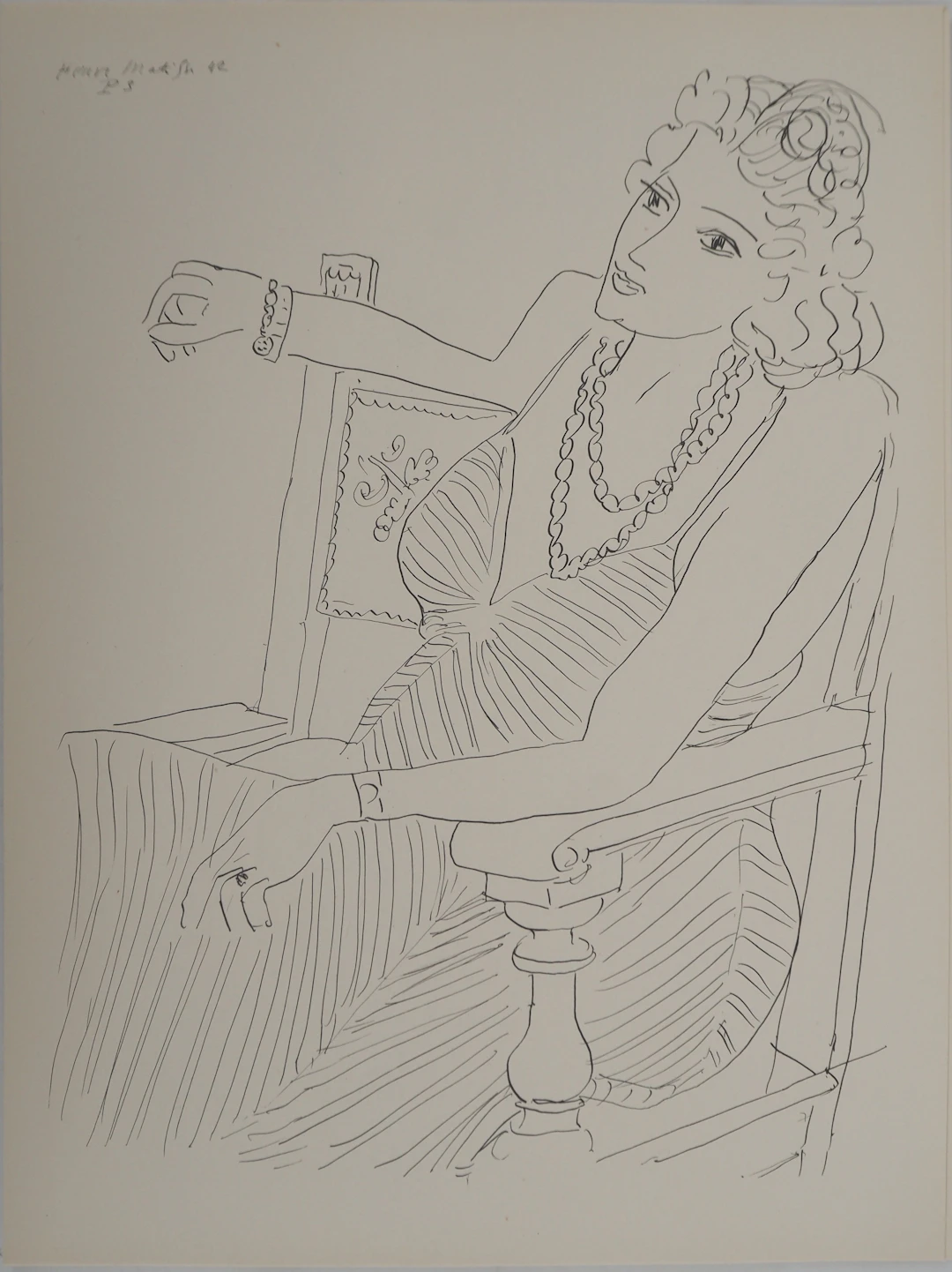 Henri MATISSE : Femme attentive, Lithographie signée