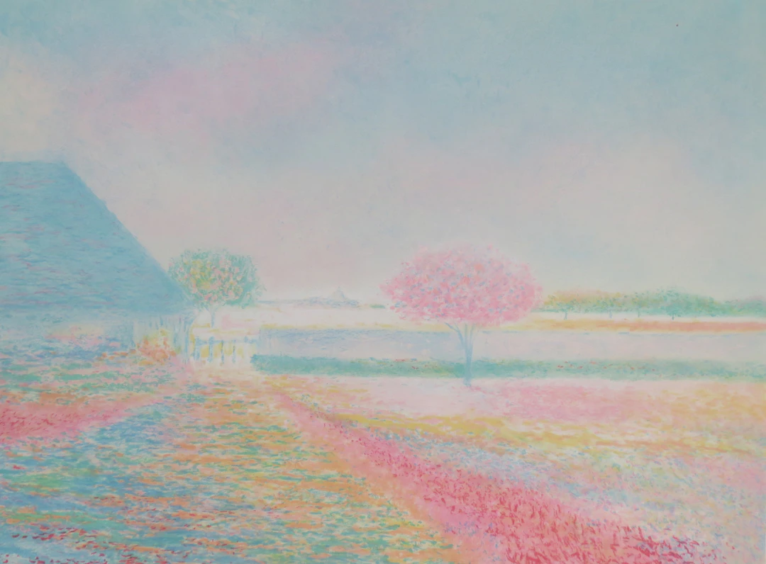Claude MANOUKIAN - L’arbre rose - Lithographie signée et dédicacée