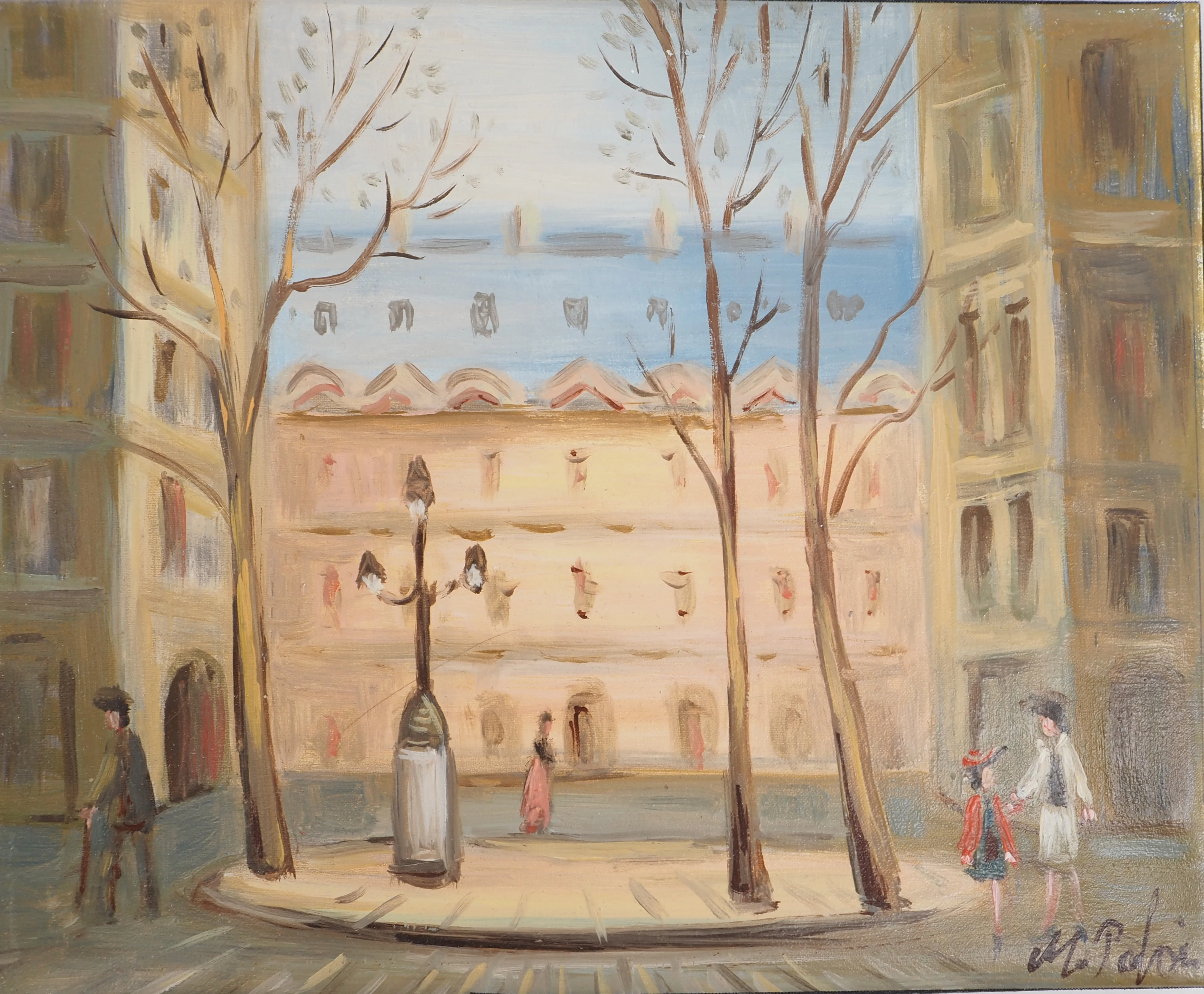 Michel PABOIS - Paris : place Furstemberg - Huile sur toile originale signée