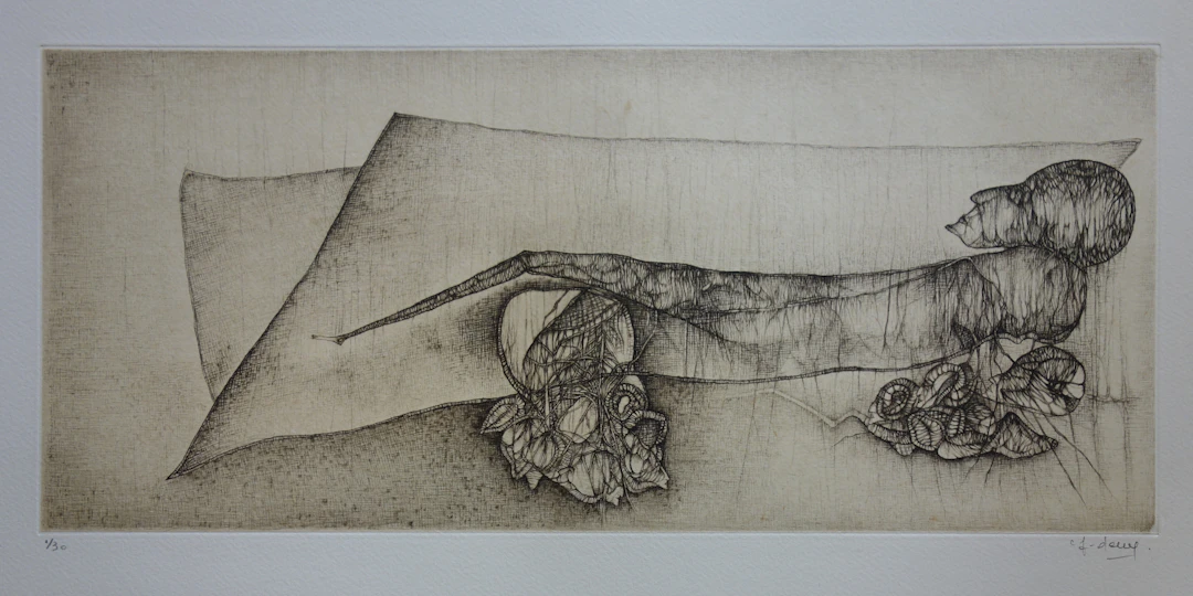 Fred DEUX : Le Rêveur - Gravure originale Signée