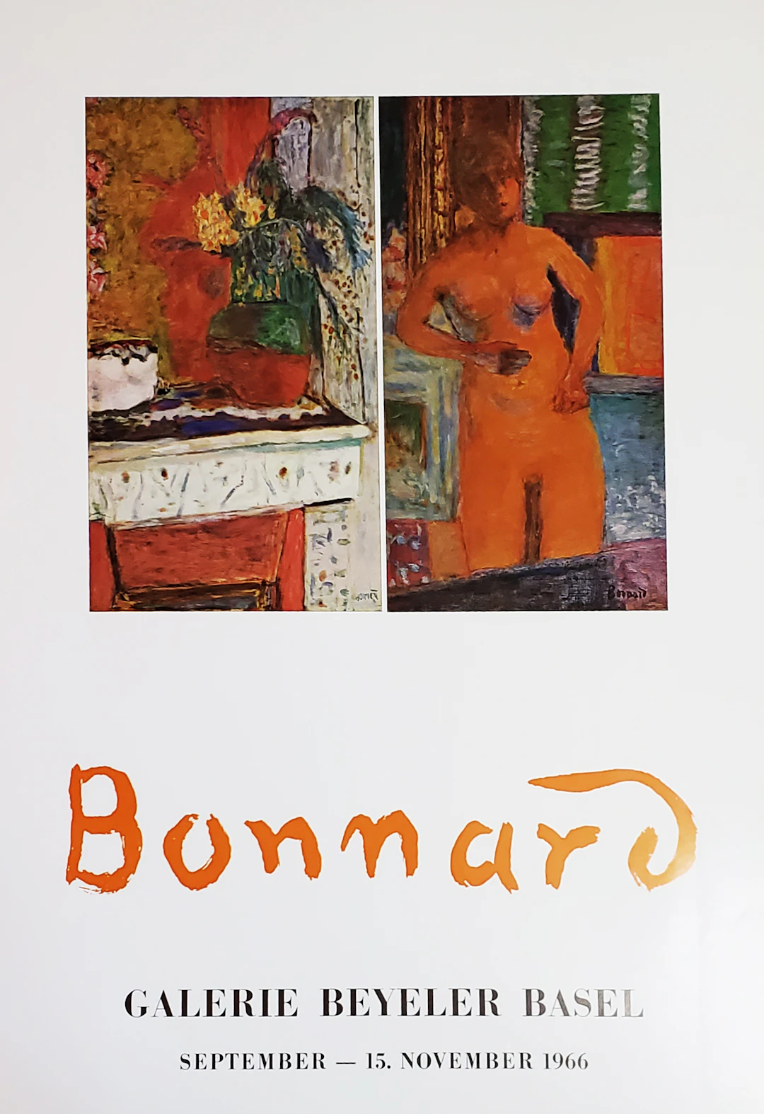 Pierre Bonnard, affiche originale - Galerie Beyeler, 1966