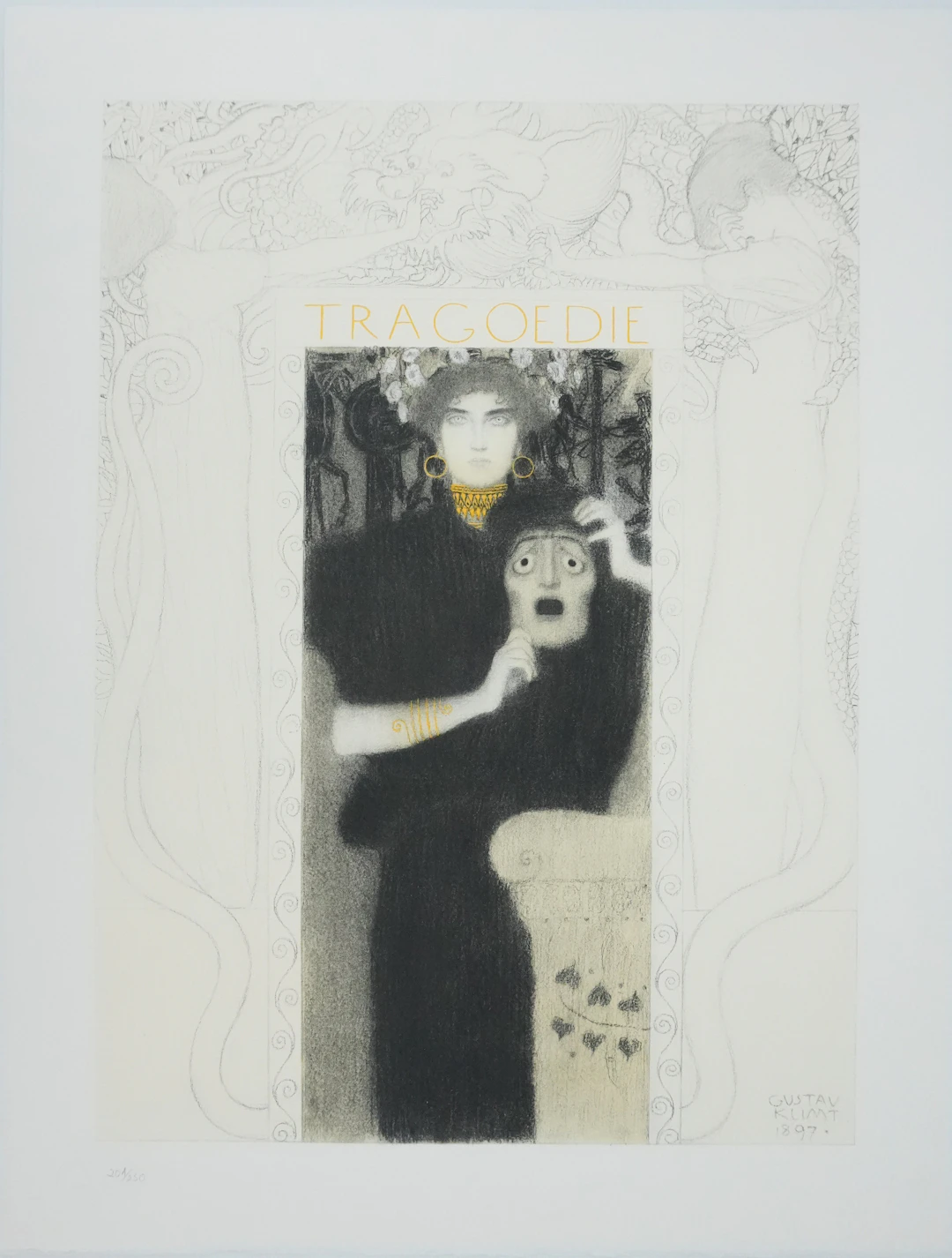 Gustav KLIMT : Tragédie, Lithographie signée