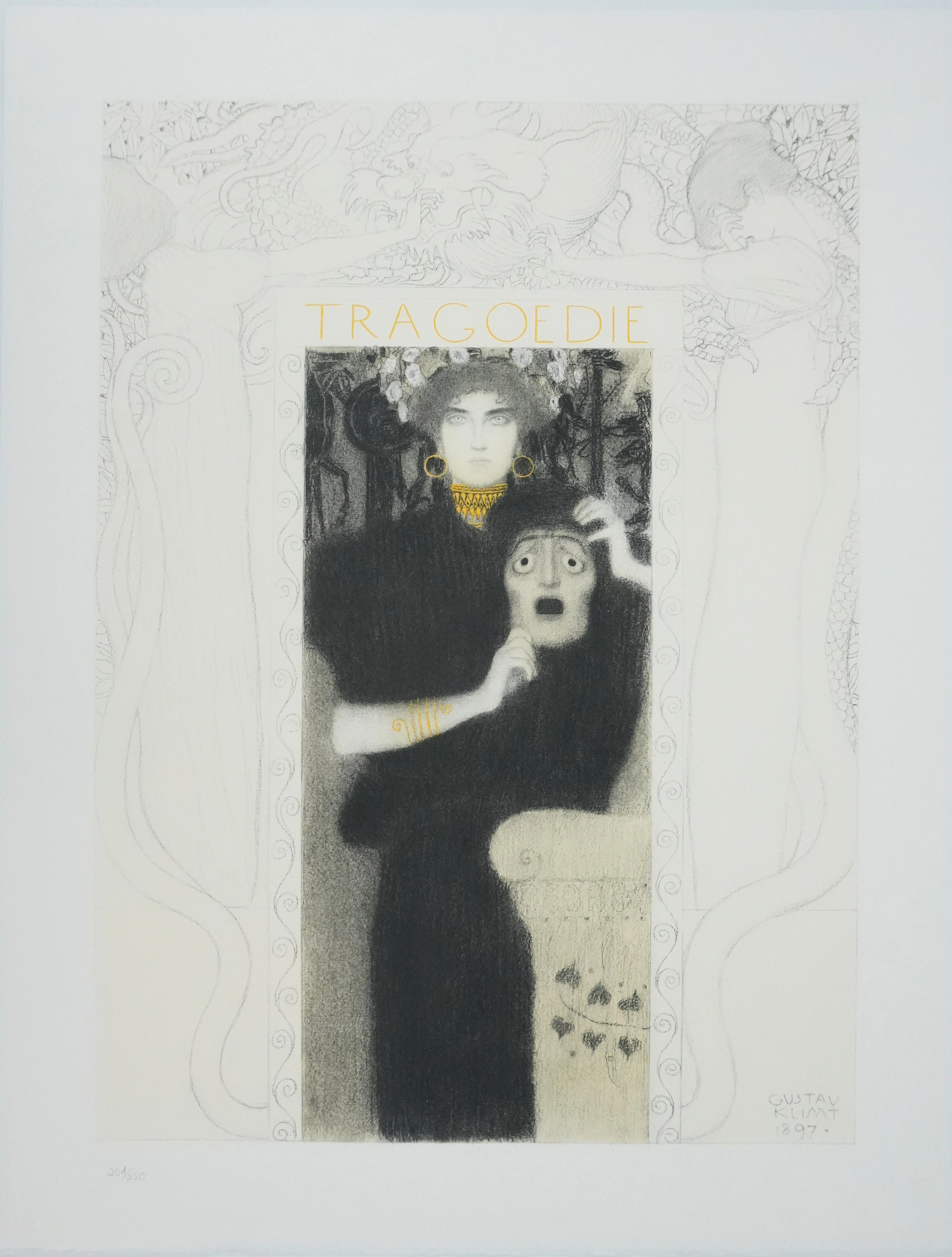 Gustav KLIMT : Tragédie, Lithographie signée