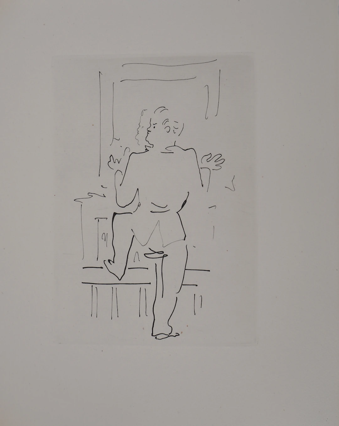Jean COCTEAU : Le bal du comte d'Orgel, Reflet dans le miroir, Gravure