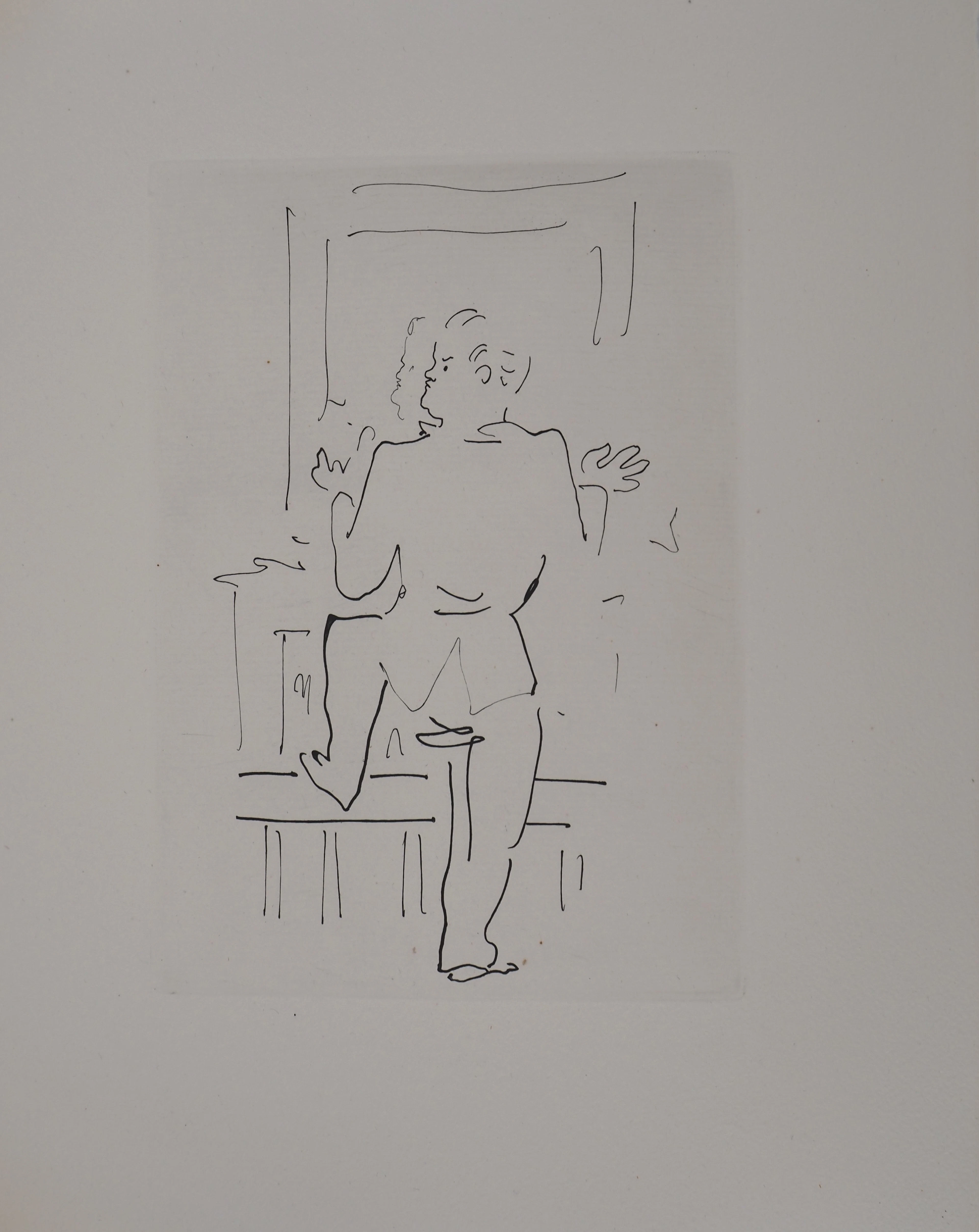 Jean COCTEAU : Le bal du comte d'Orgel, Reflet dans le miroir, Gravure