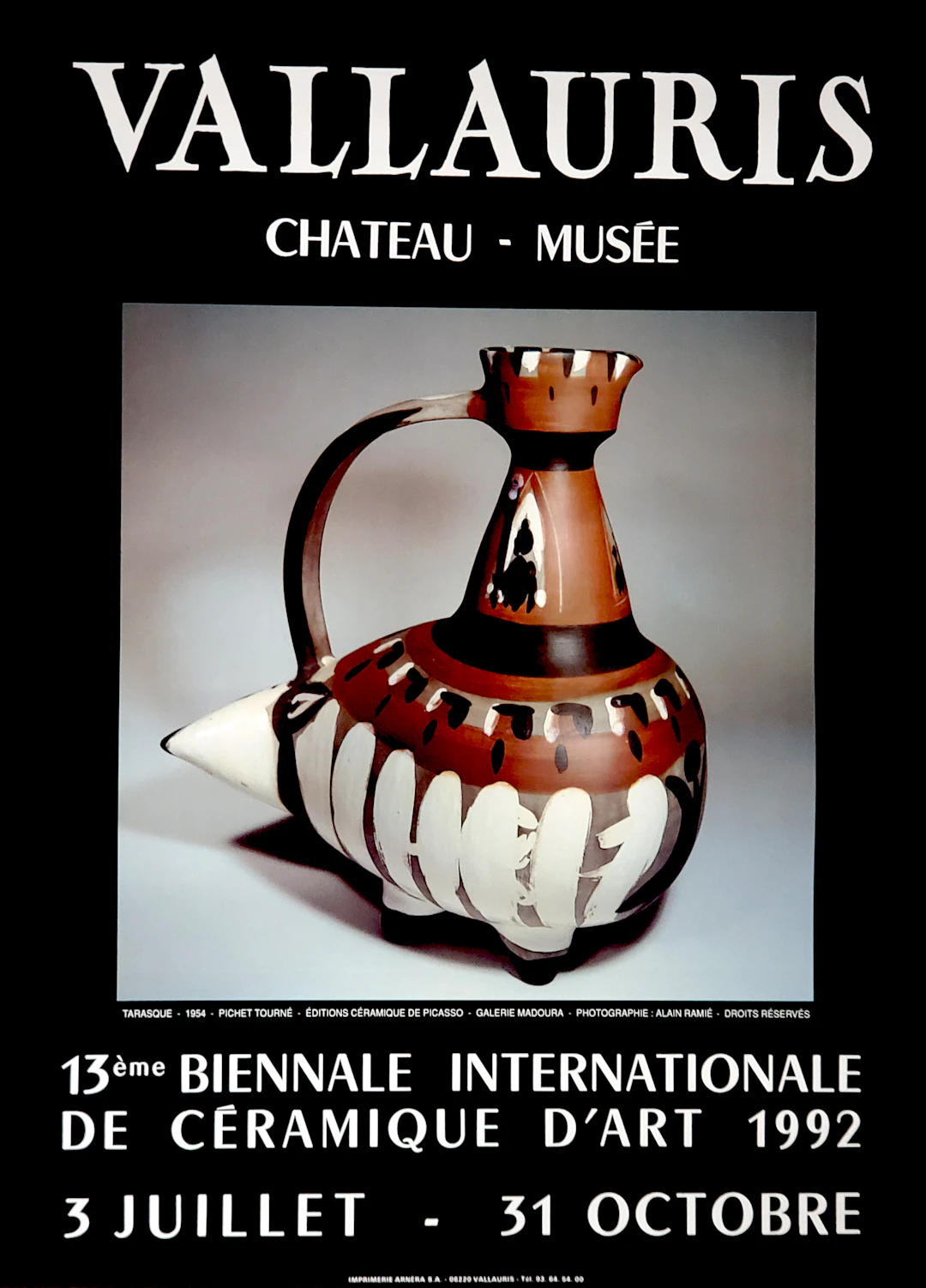 Pablo Picasso, affiche originale, 1992, Biennale Vallauris, Madoura