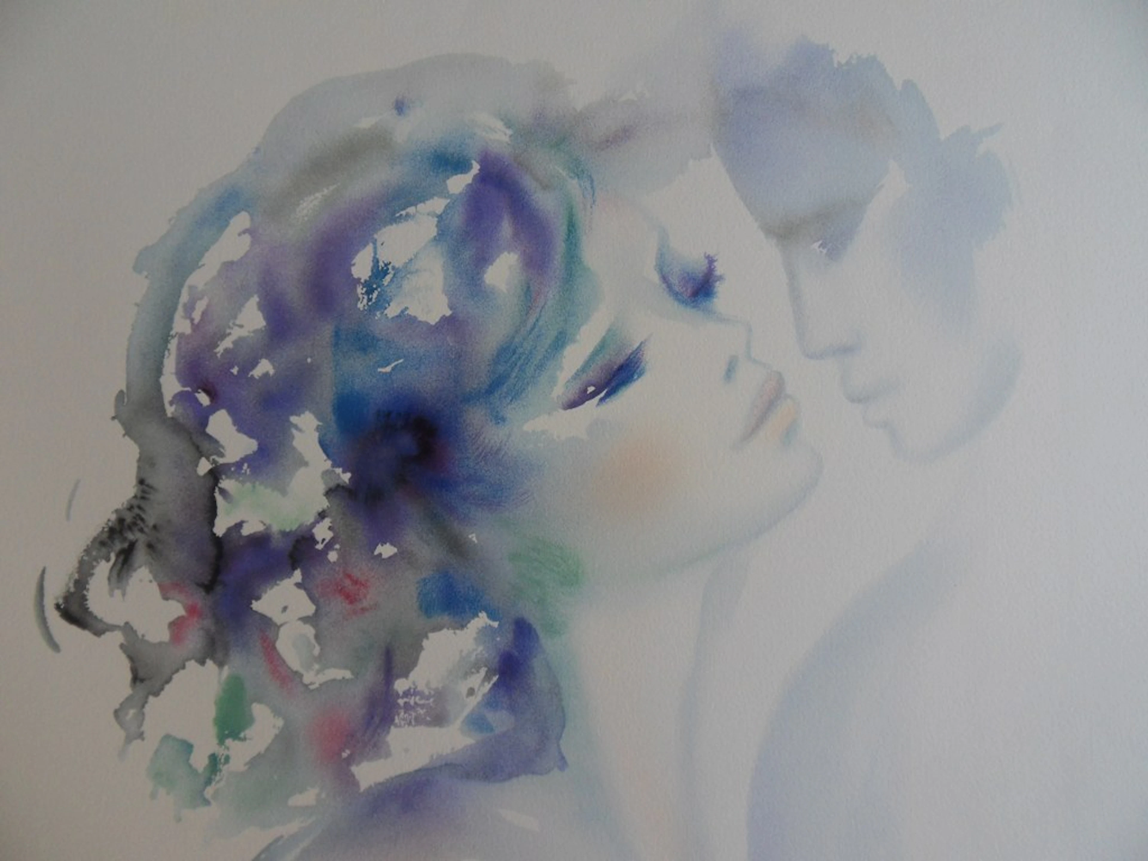 Shan MERRY :- Le baiser -Lithographie signée au crayon