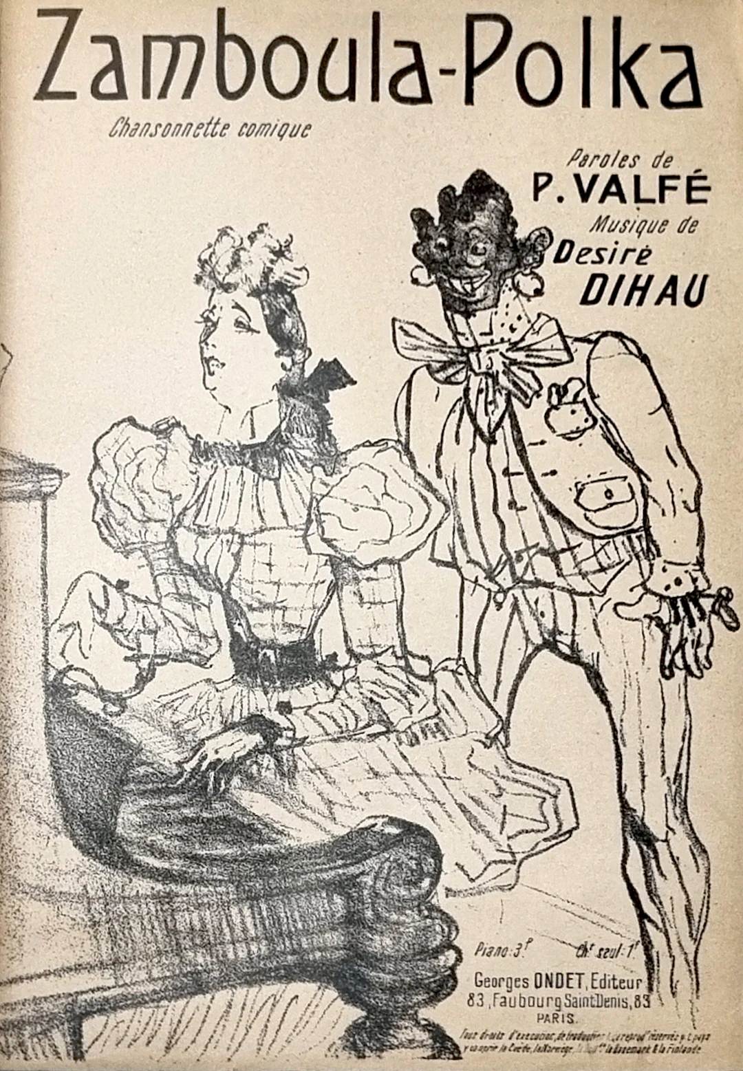 Henri de Toulouse-Lautrec, Zamboula-Polka, lithographie originale 1900