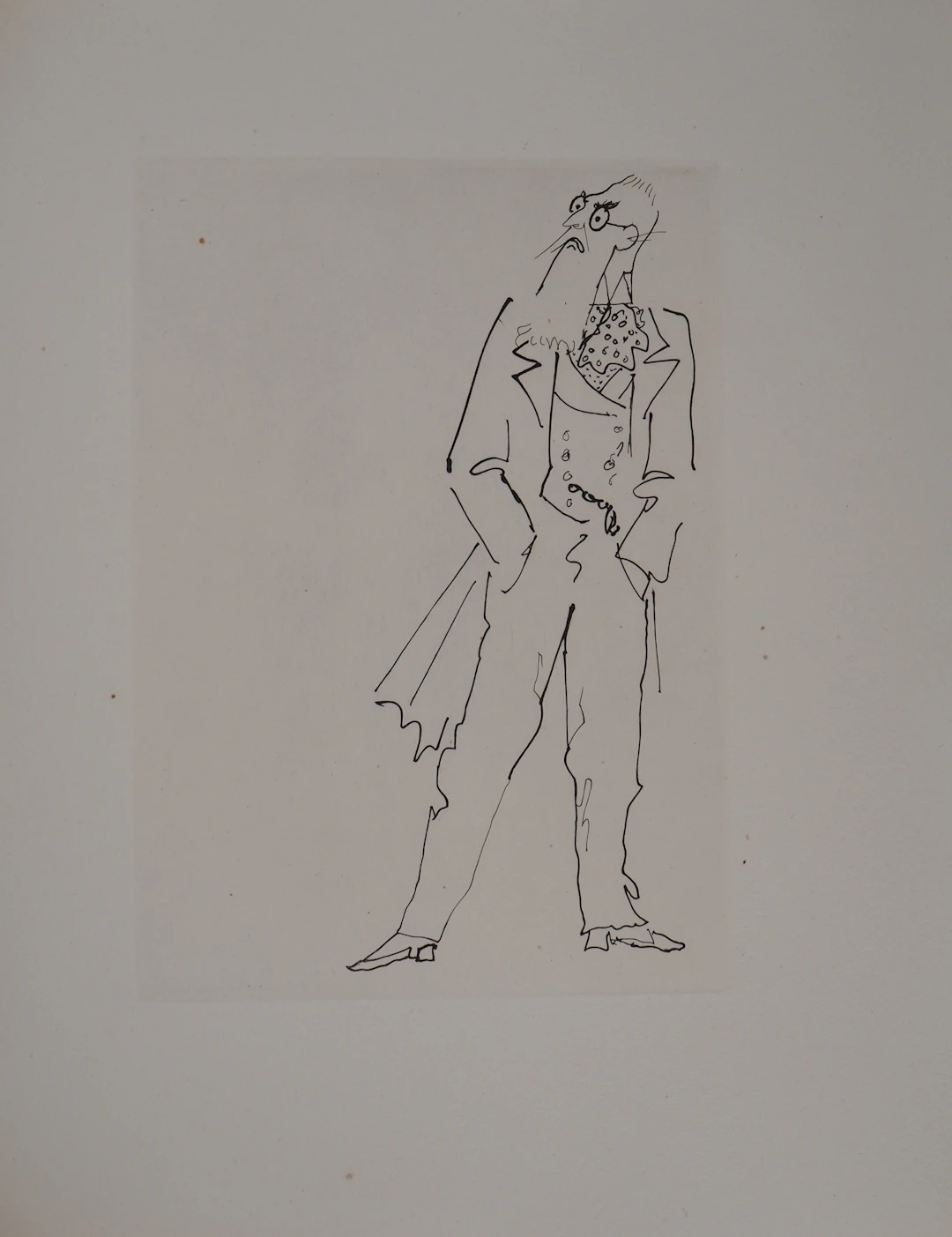 Jean COCTEAU : Le bal du comte d'Orgel, L'homme à la redingote, gravure