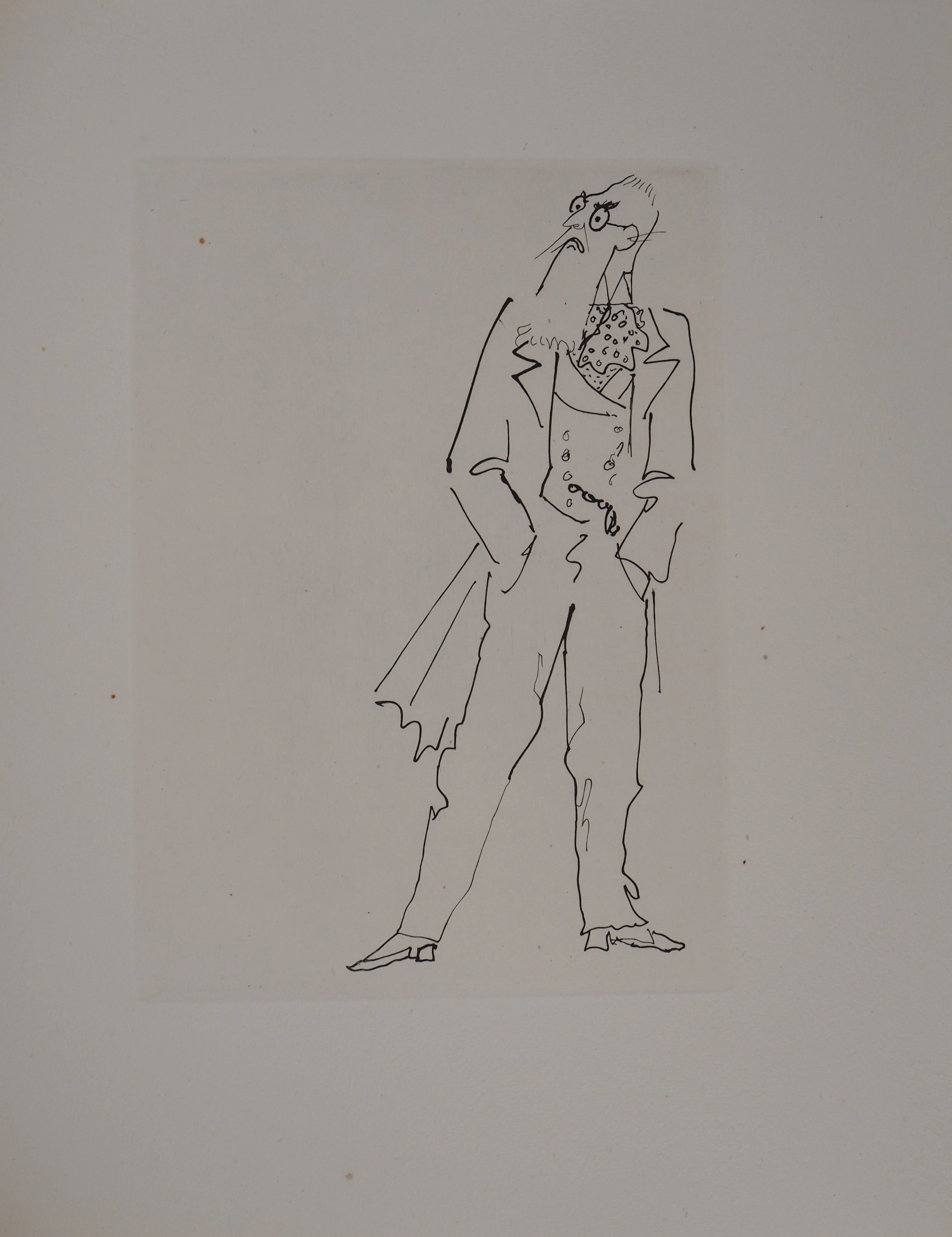 Jean COCTEAU : Le bal du comte d'Orgel, L'homme à la redingote, gravure