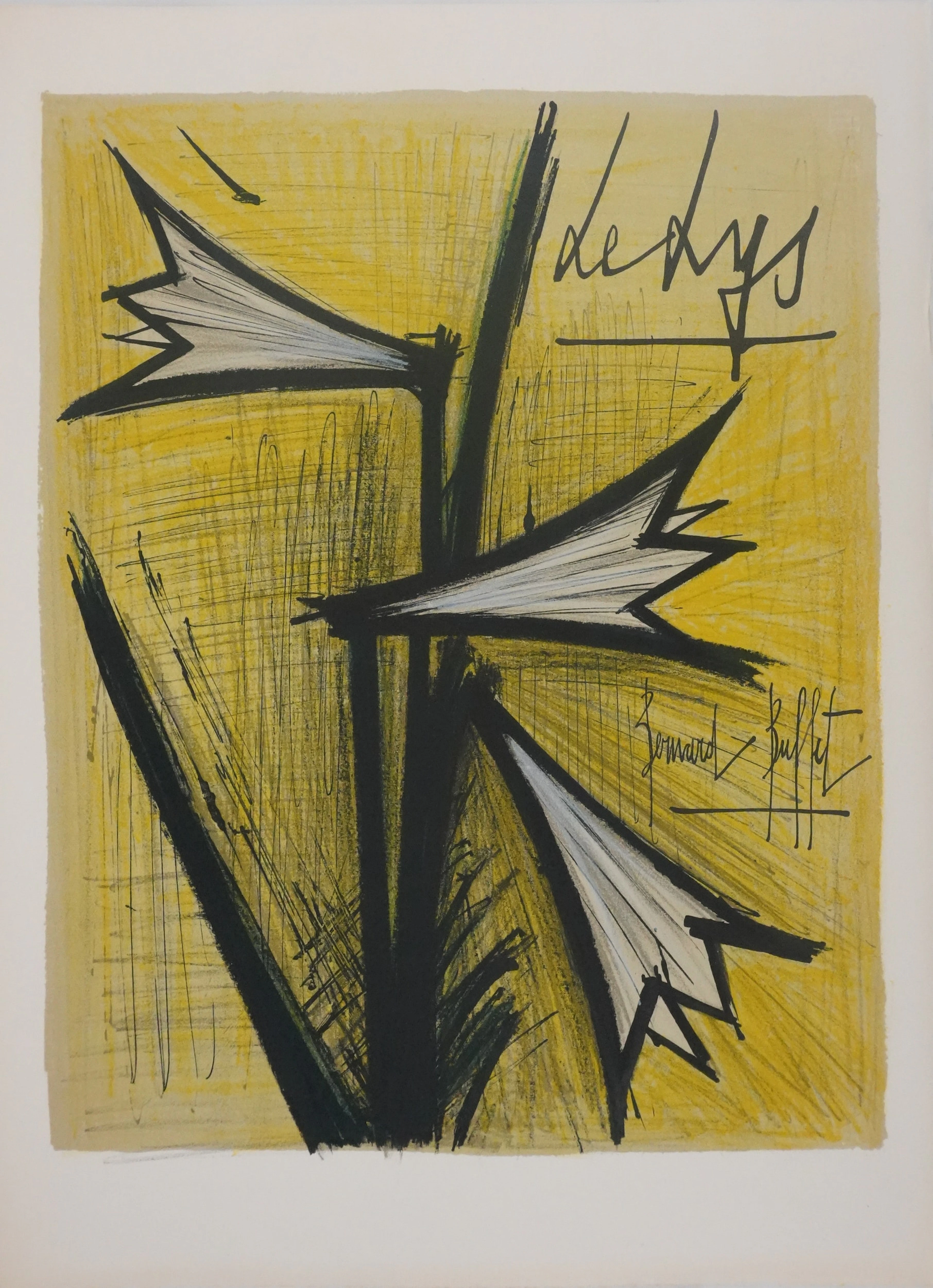 Bernard BUFFET : Les Lys, Lithographie originale signée