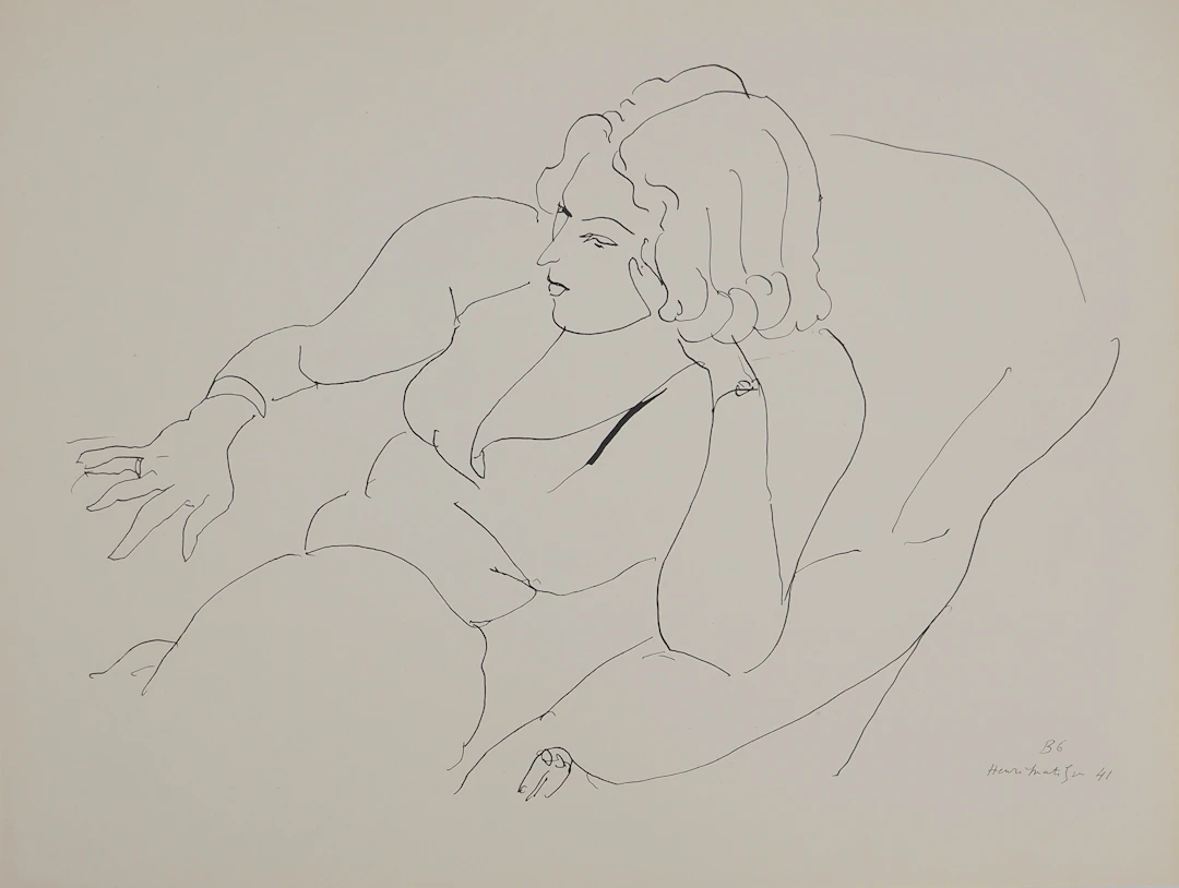 Henri MATISSE : Portrait de profil, Lithographie signée