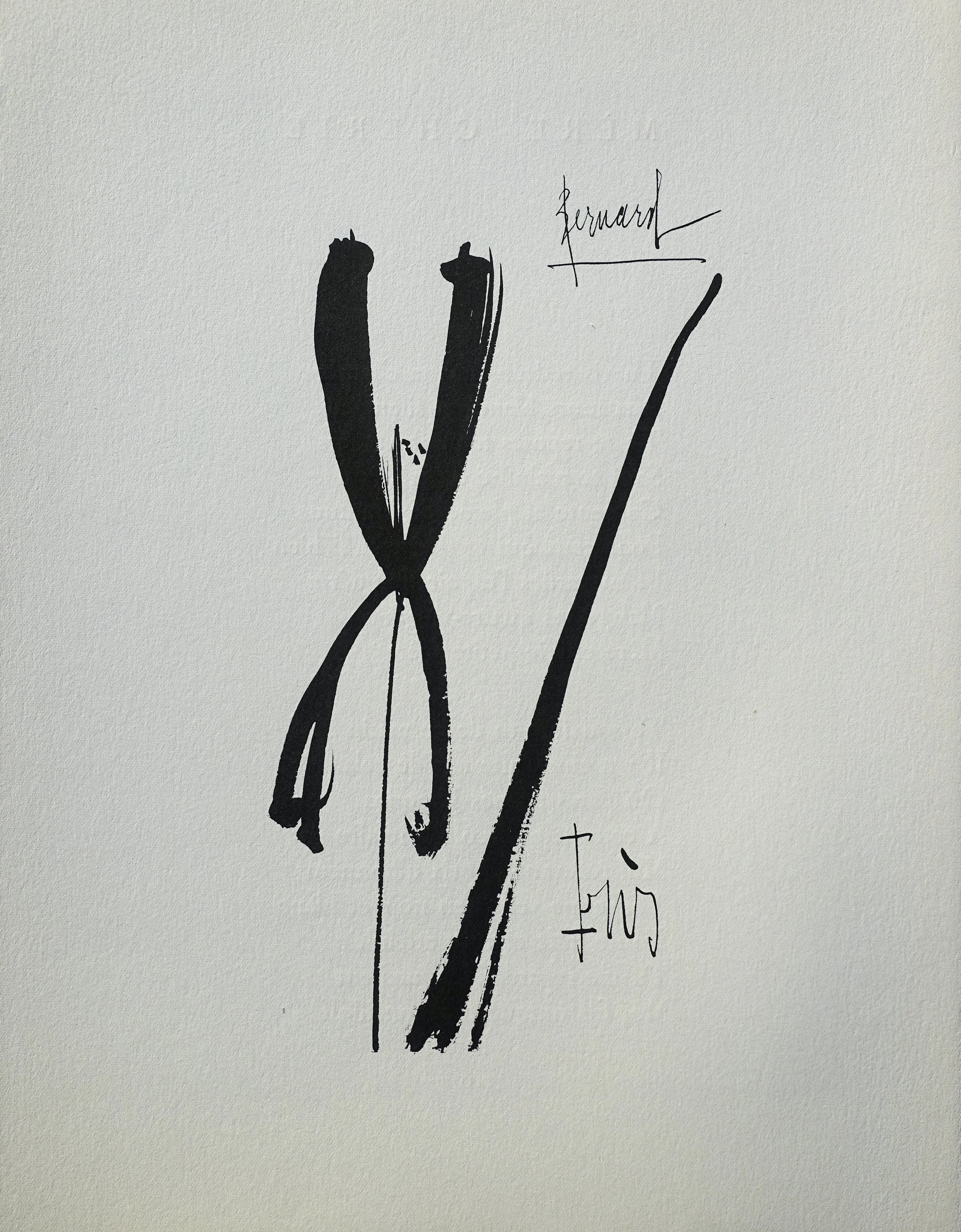Bernard BUFFET : L’Iris, Gravure originale signée