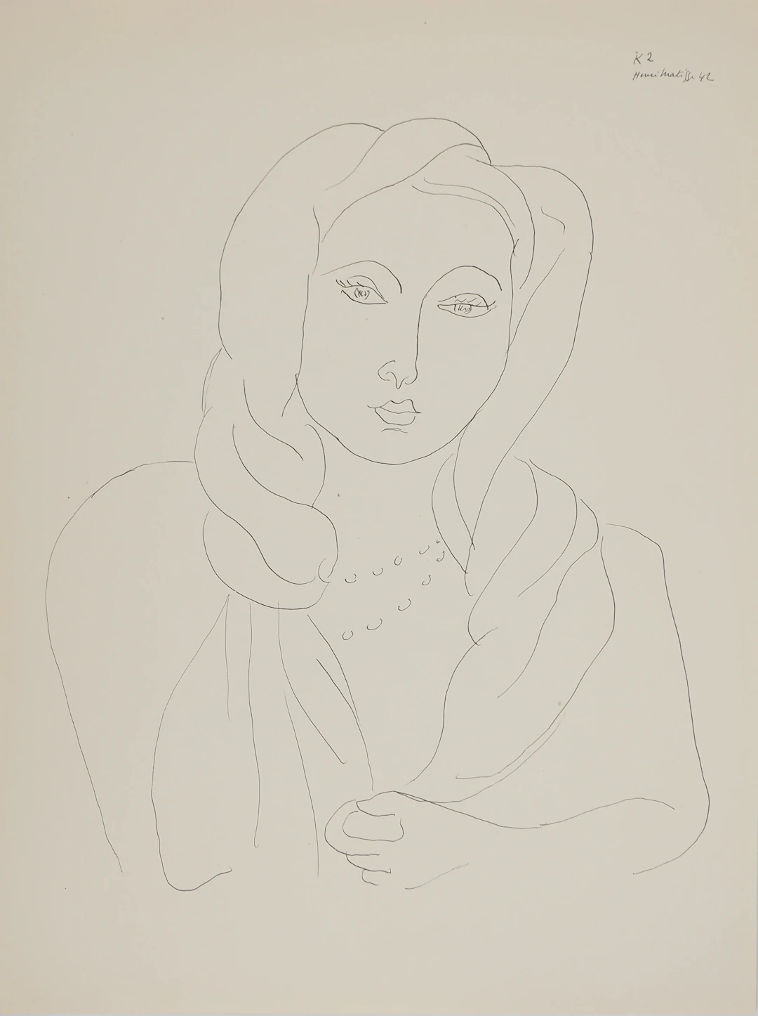 Henri MATISSE : Portrait au turban, Lithographie signée