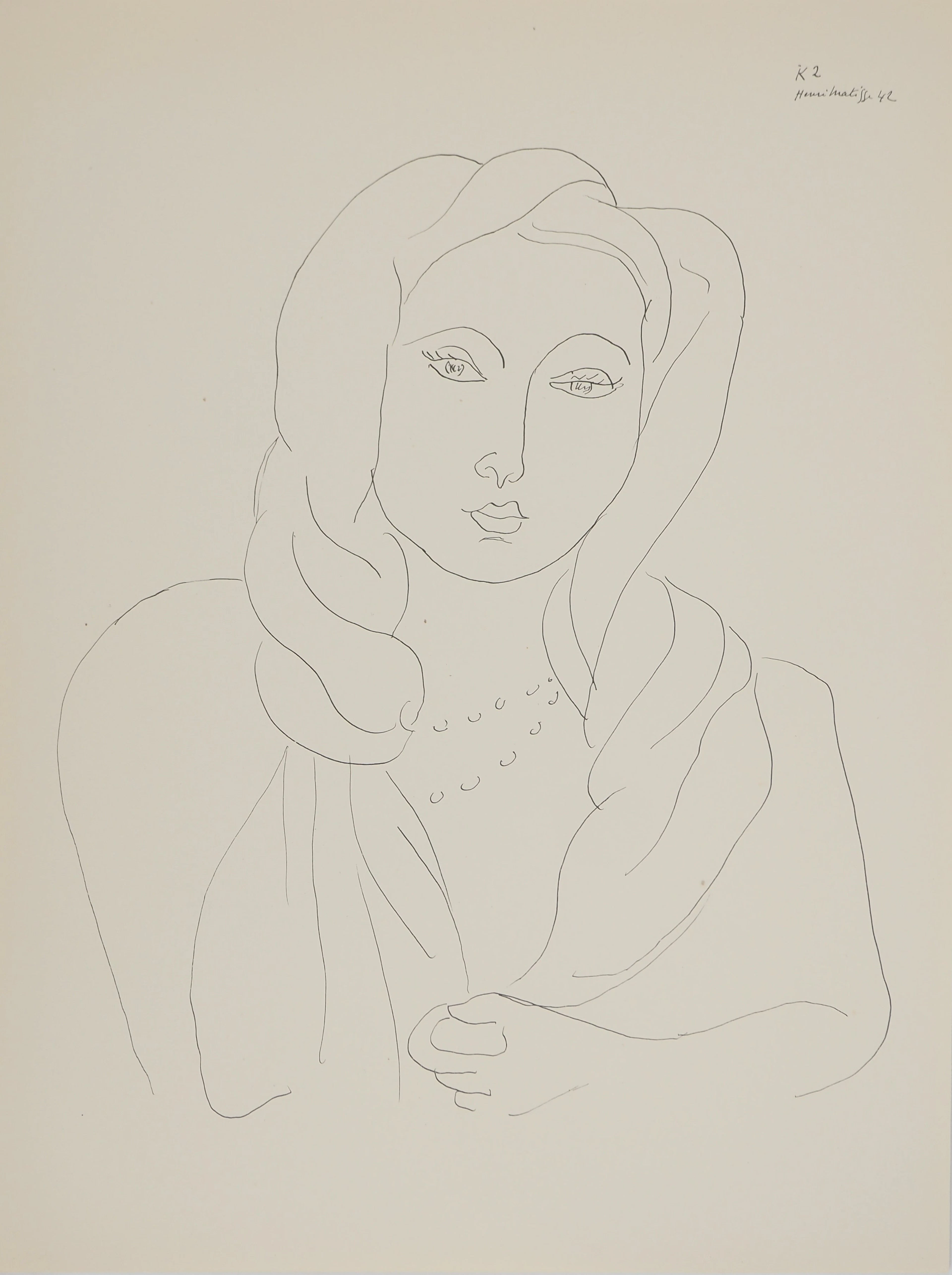 Henri MATISSE : Portrait au turban, Lithographie signée