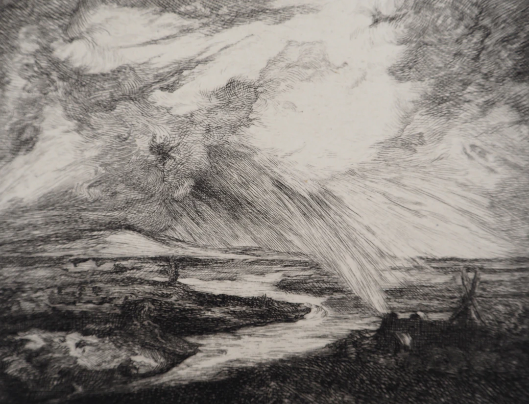 Georges Michel (d’après) - Paysage orageux - Gravure, #Durand Ruel - 1873