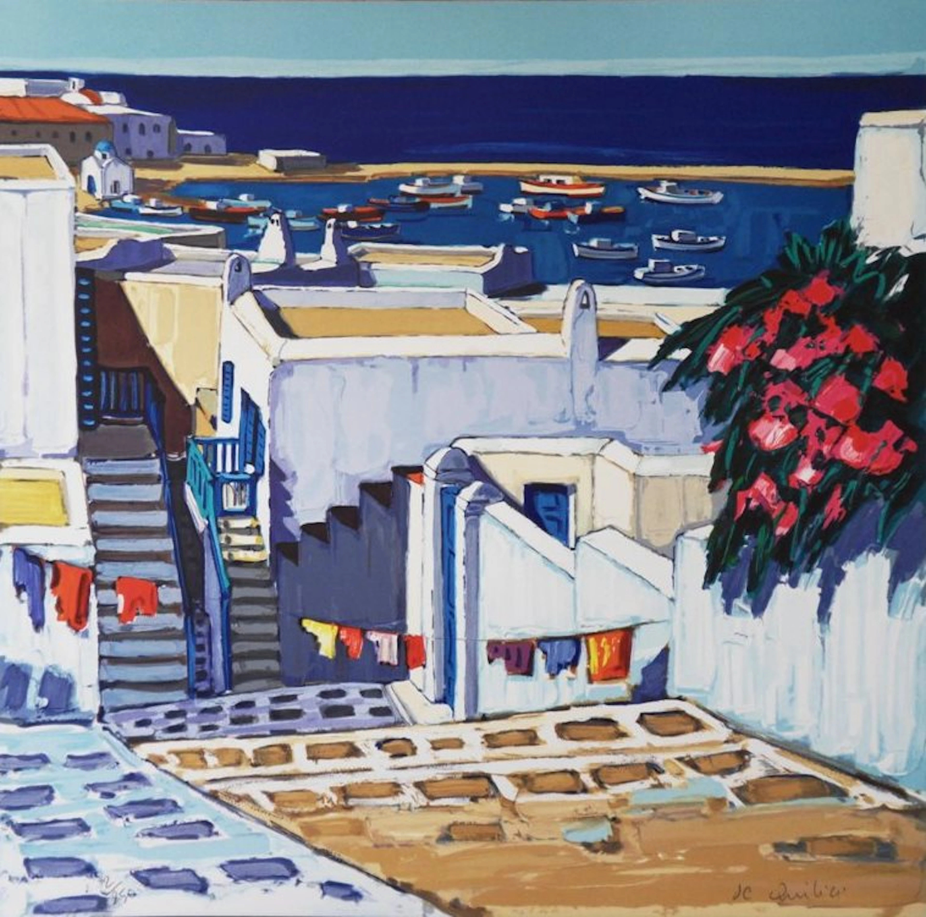 Jean-Claude QUILICI - Eté à Mykonos, Lithographie signée