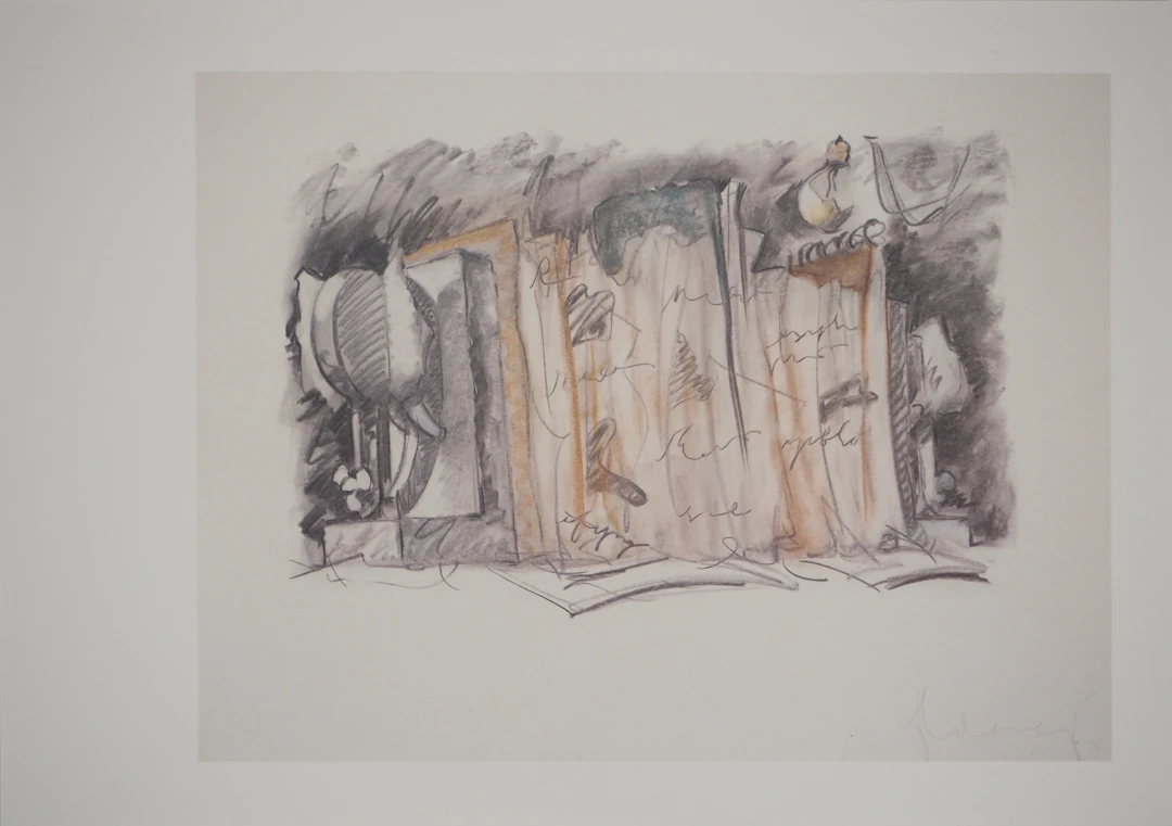Claes OLDENBURG : Etude pour la librairie anthropique, Héliogravure signée