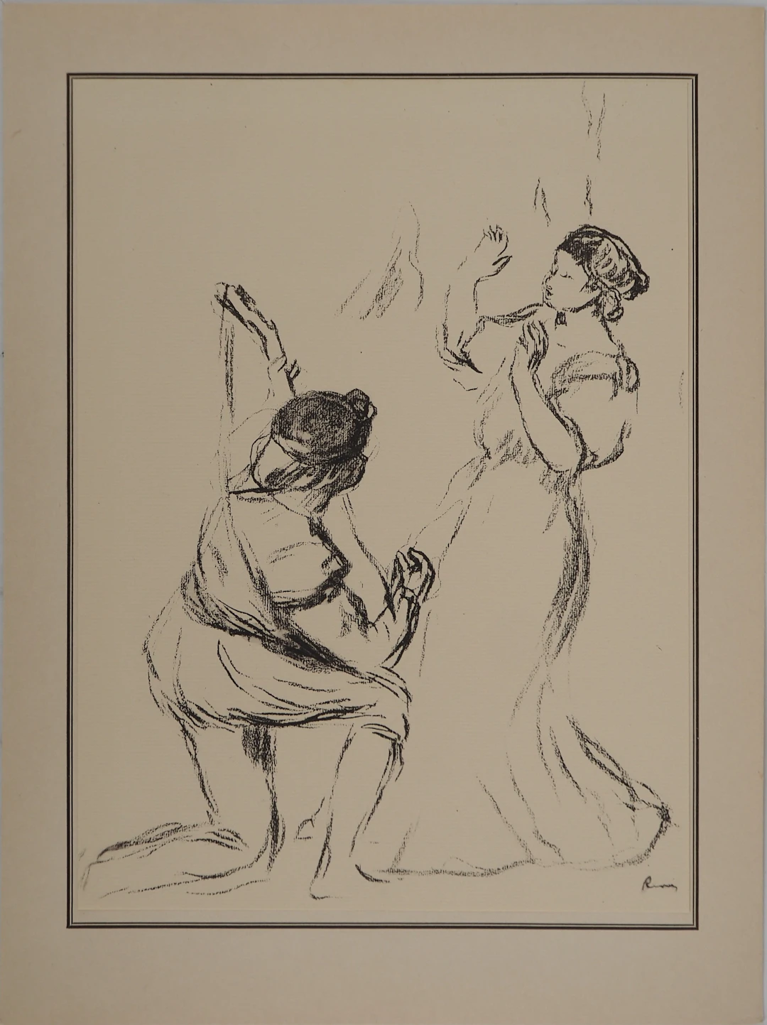 Pierre-Auguste RENOIR : Sérénade, Lithographie et pochoir signée
