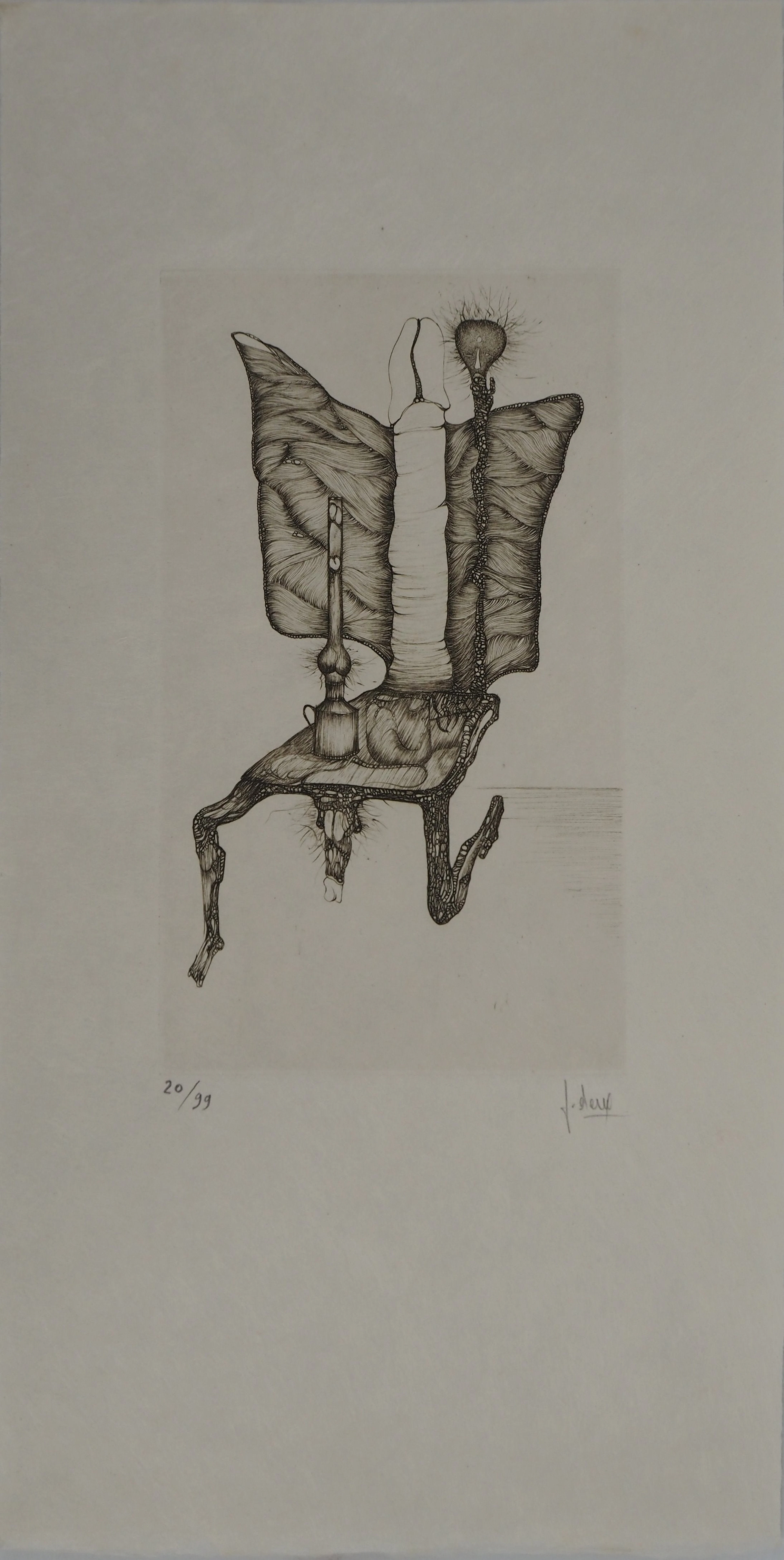 Fred DEUX : Autel, Gravure originale signée