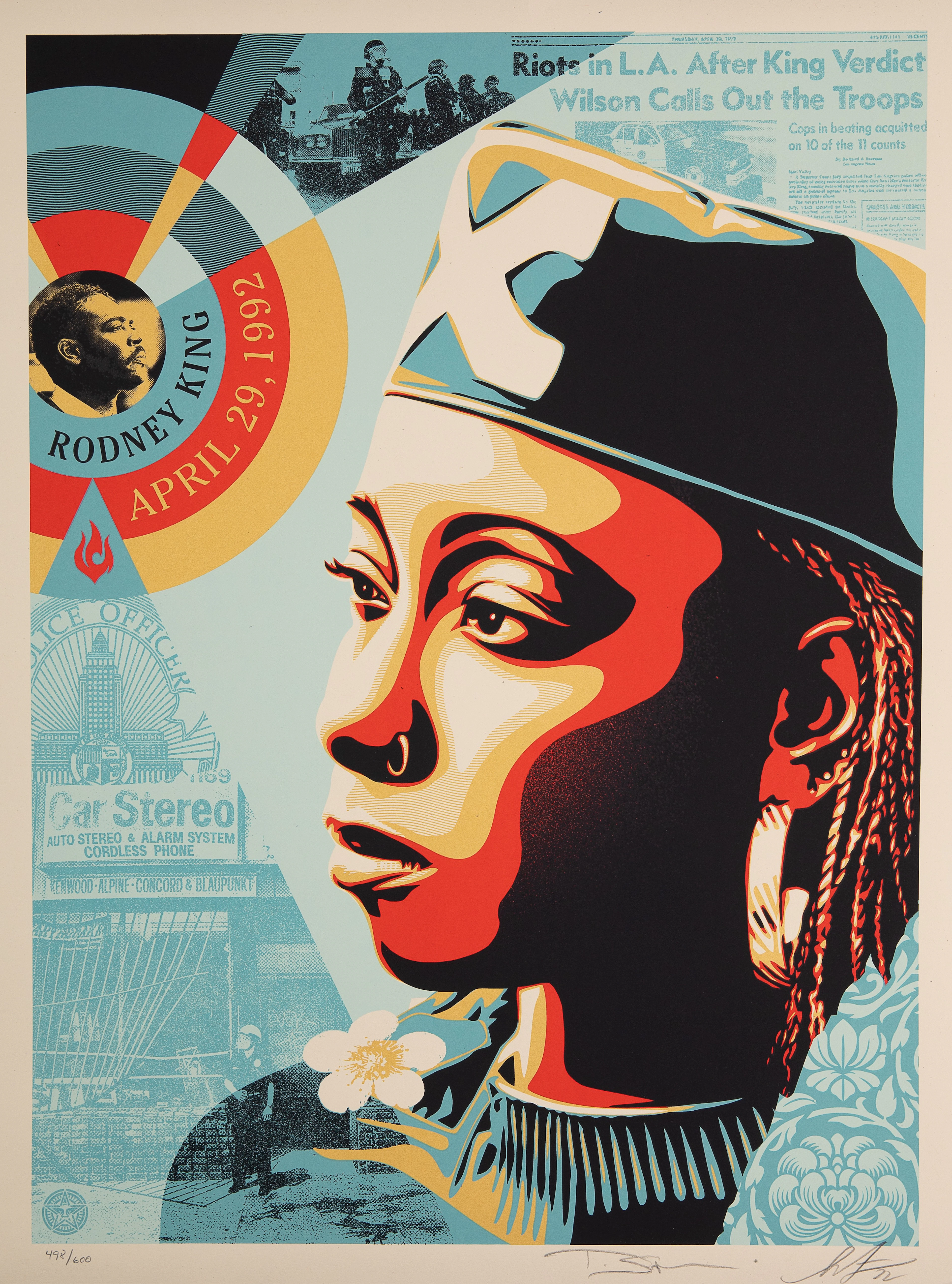 Shepard FAIREY (OBEY) : Eyes on the King Verdict - Sérigraphie originale signée