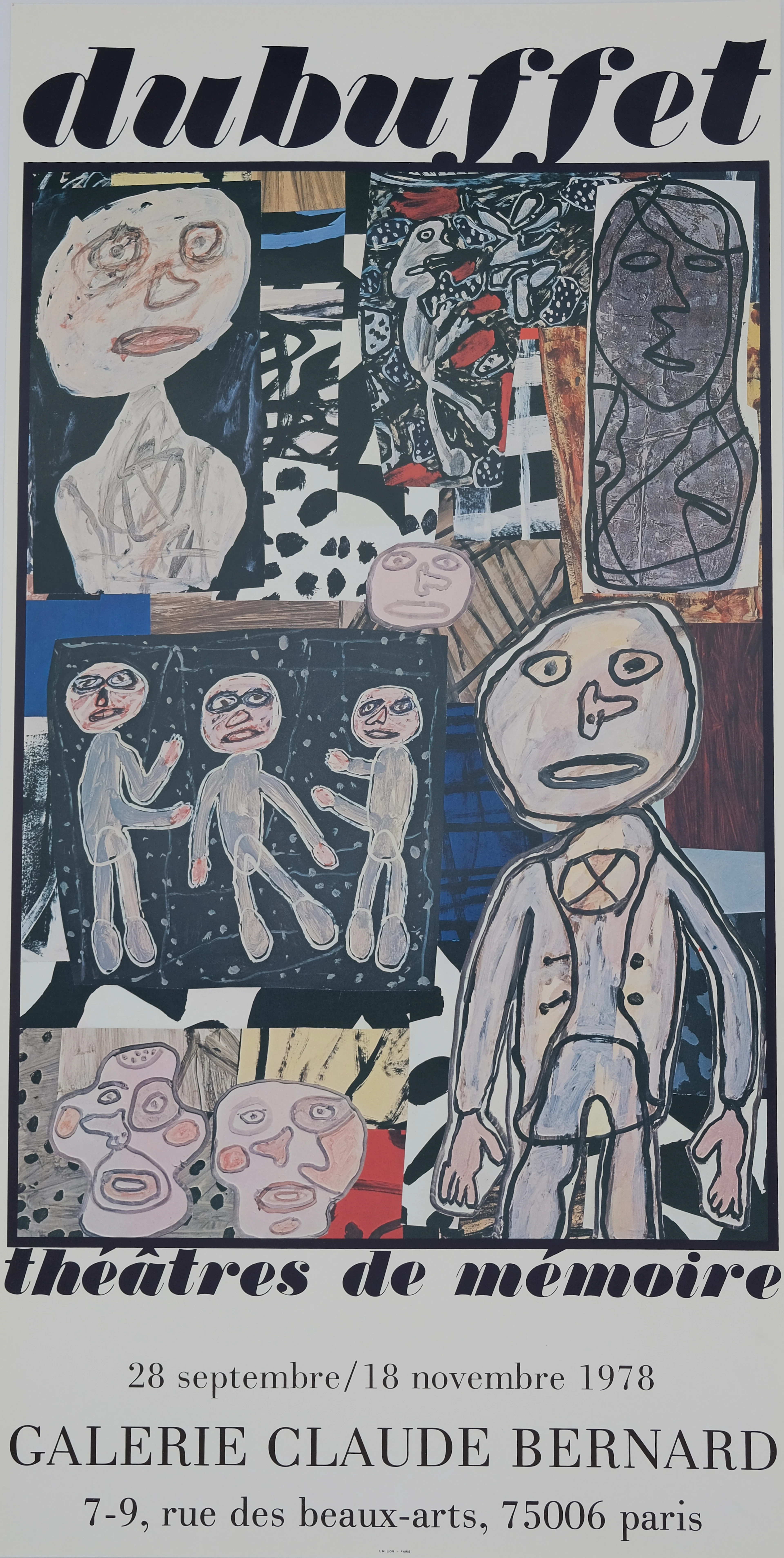 Jean DUBUFFET : Expo 1978 - Affiche originale en couleurs