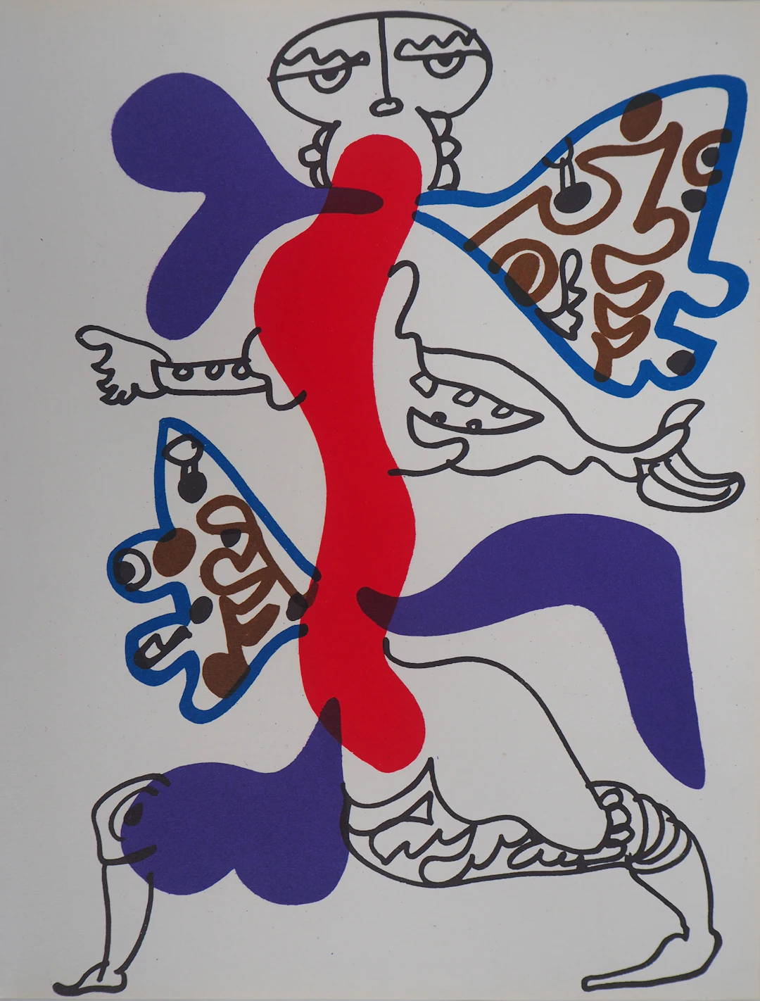Charles LAPICQUE : La femme Papillon - Lithographie originale