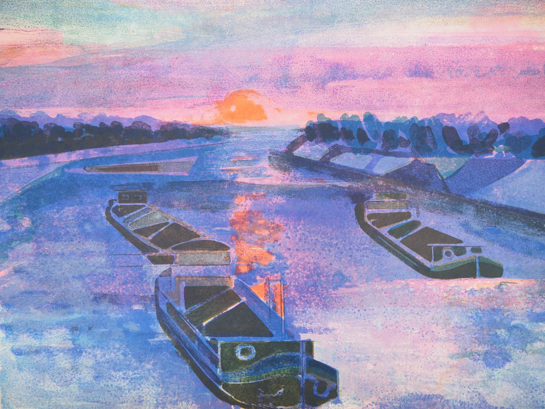 Camille HILAIRE - Hommage à Monet, Impression Soleil Levant - Lithographie