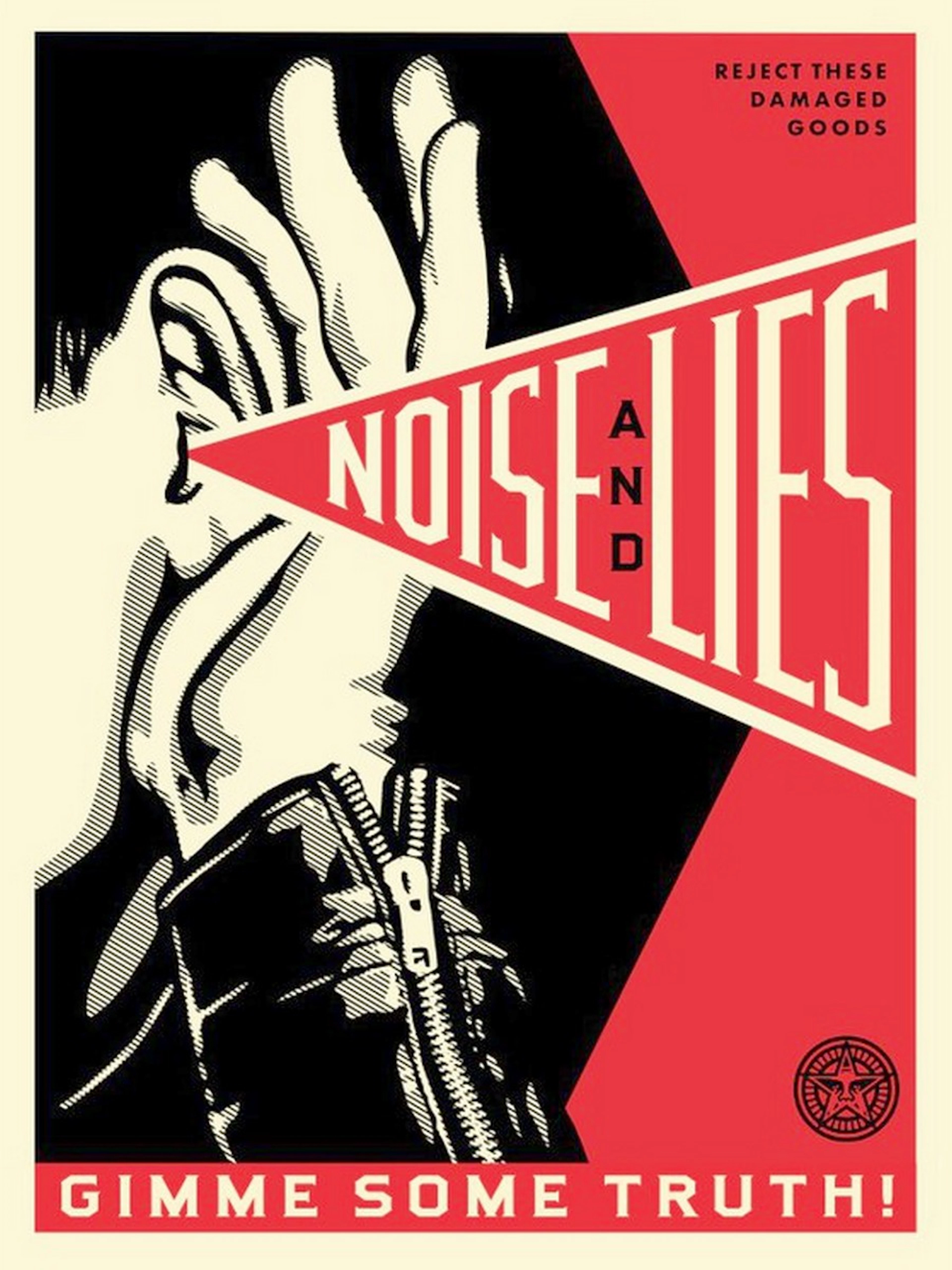 Shepard FAIREY (Obey) - Noise and Lies Red, 2018 - Sérigraphie signée au crayon