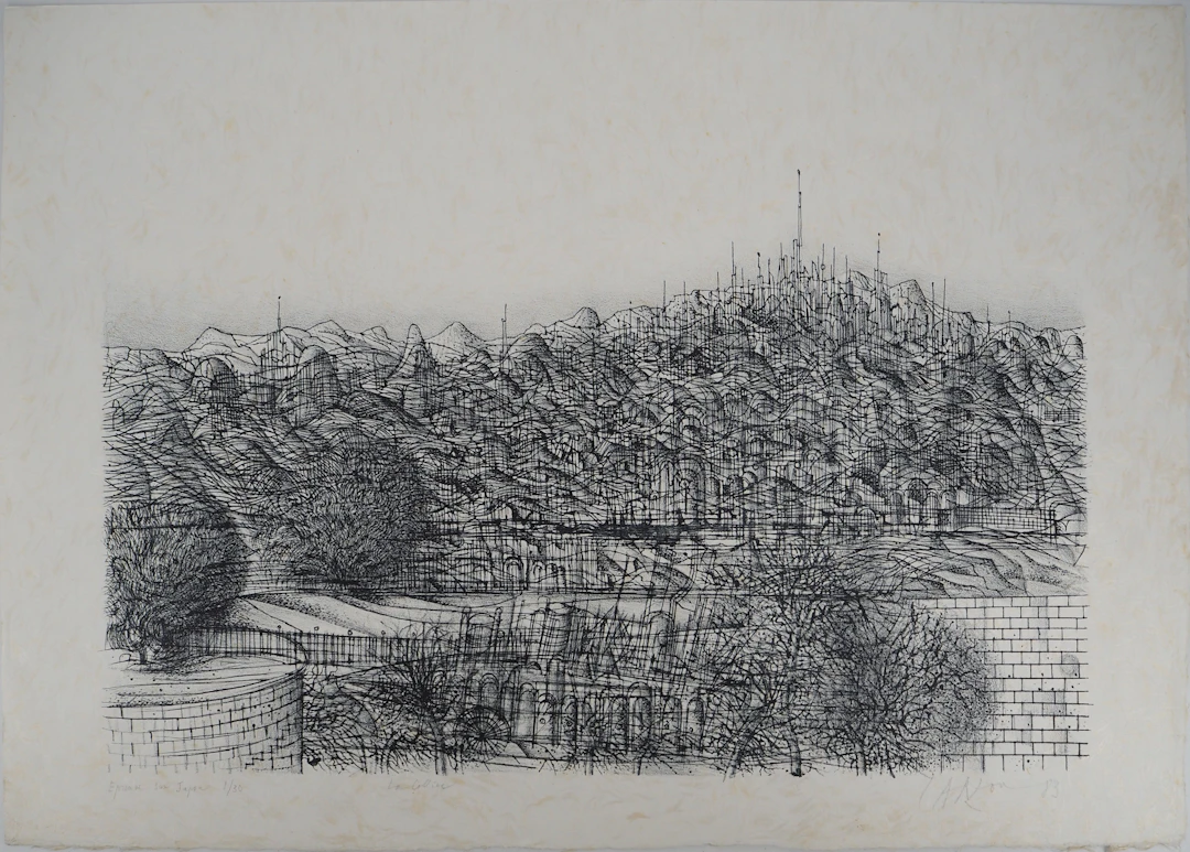 Jean CARZOU, La colline, 1983 - Lithographie originale Signée