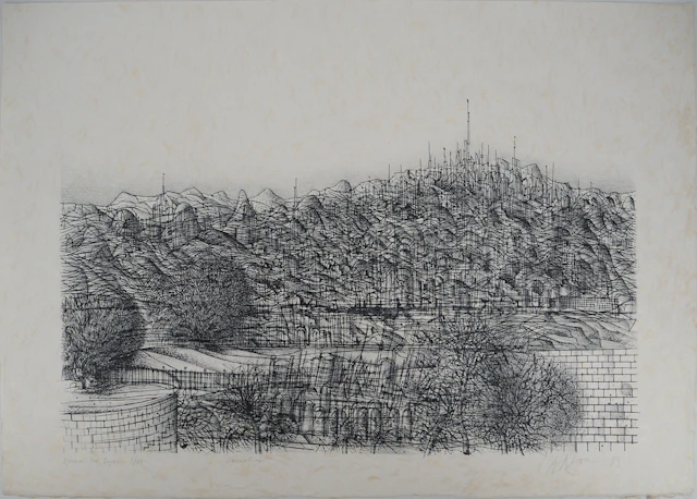 Jean CARZOU, La colline, 1983 - Lithographie originale Signée