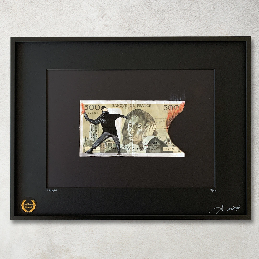 Cisco - stop, 2026 - Acrylique sur billet