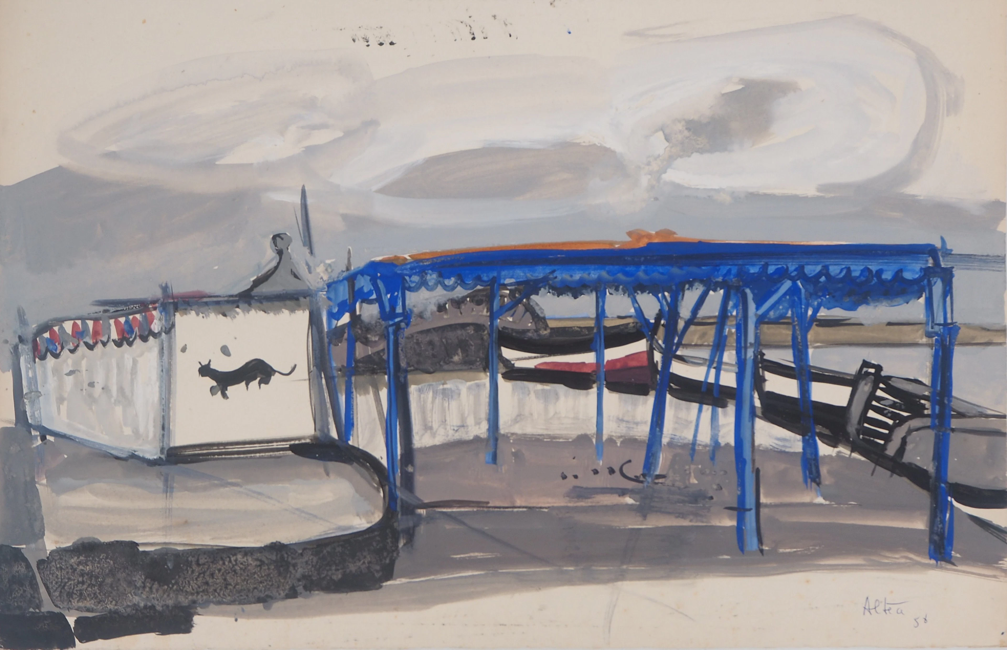 Michel HENRY - Cirque à Altea, 1958- Dessin