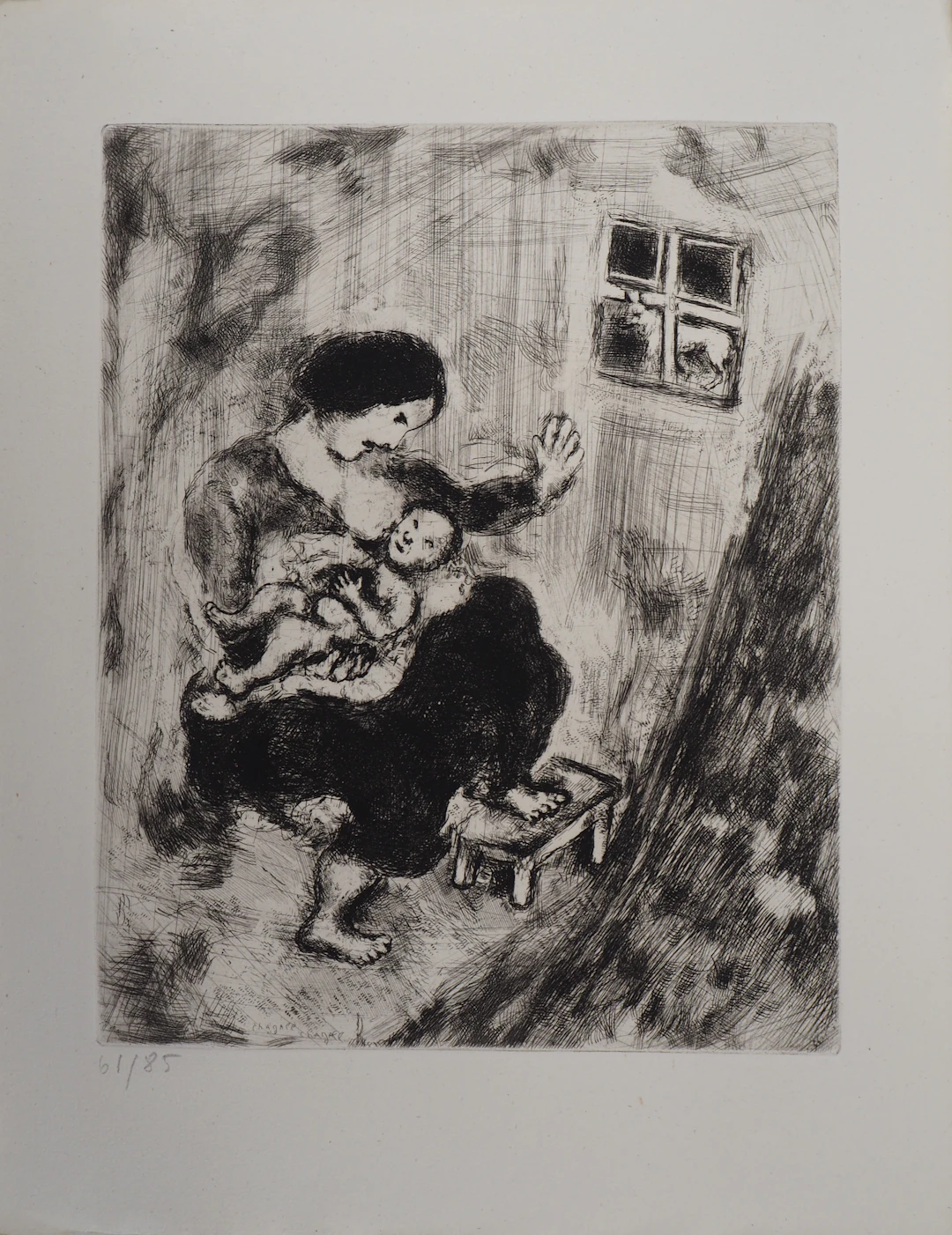Marc CHAGALL : Maternité, Gravure originale signée