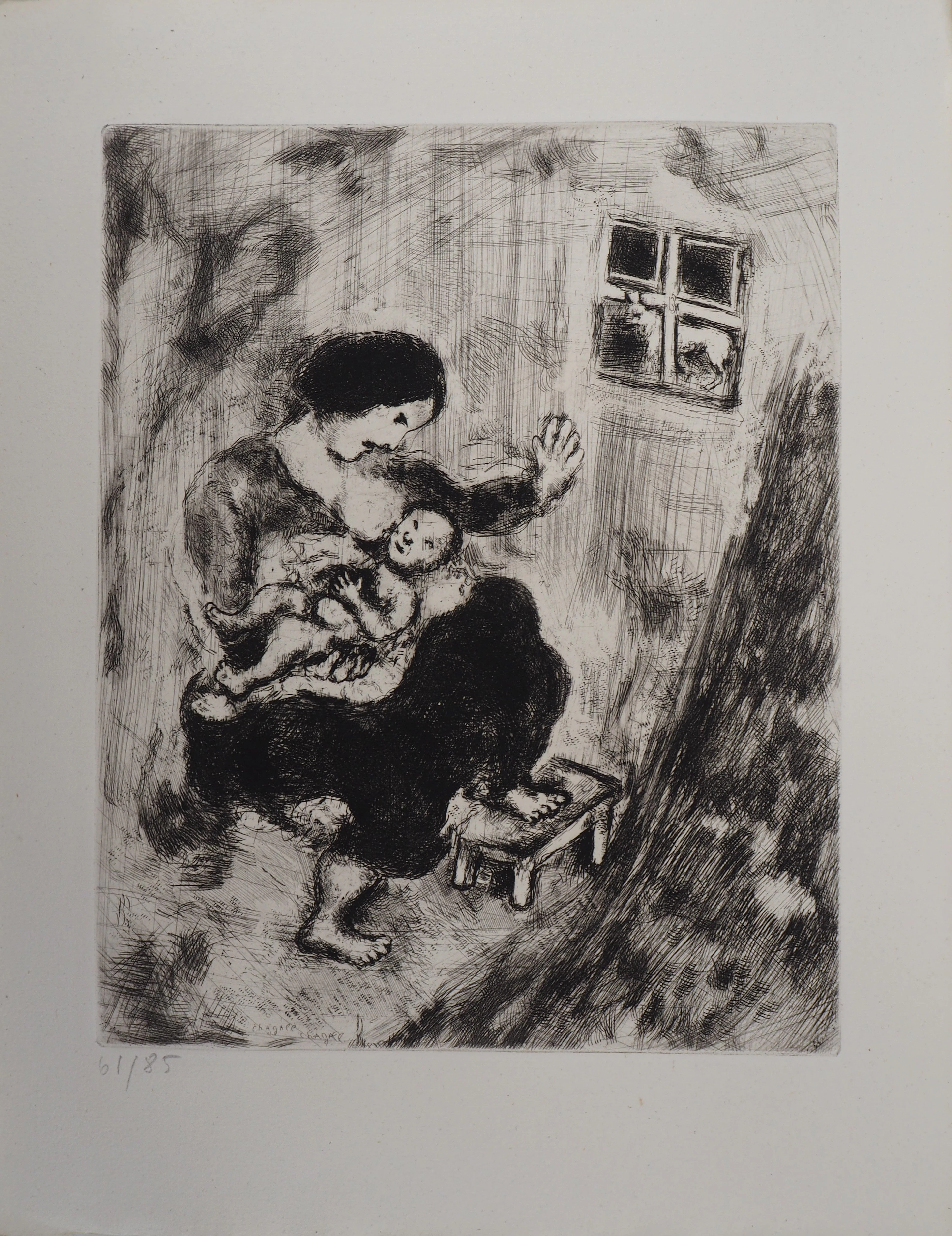 Marc CHAGALL : Maternité, Gravure originale signée