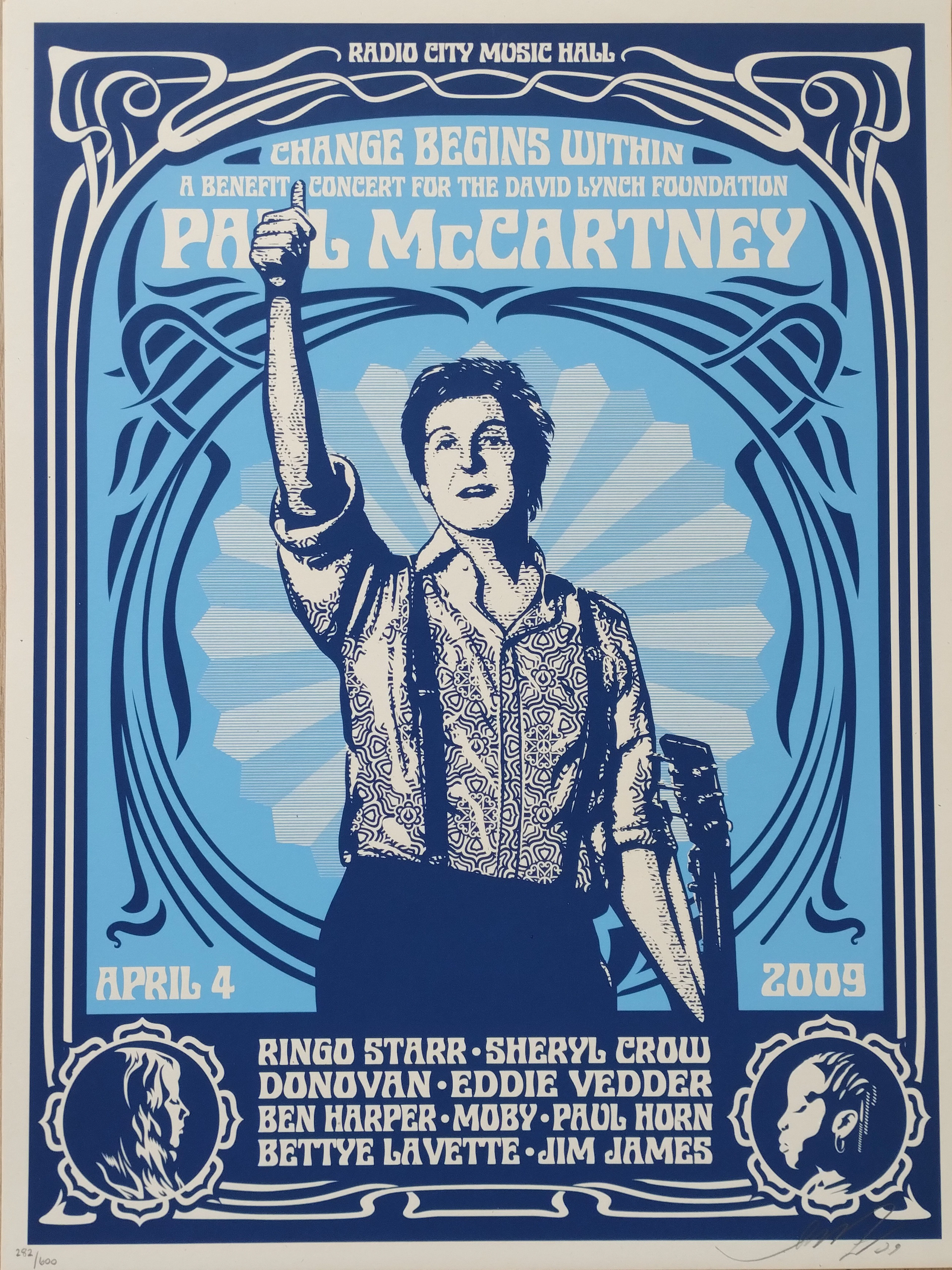 Shepard FAIREY (Obey) - Paul McCartney Change Begins (Blue) 2009 -