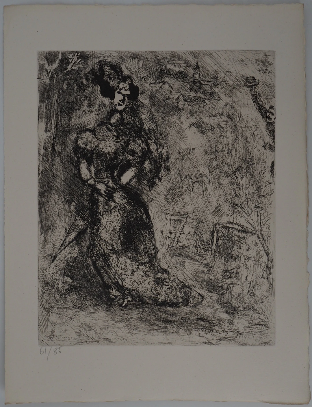Marc CHAGALL : L'élégante, Gravure originale signée