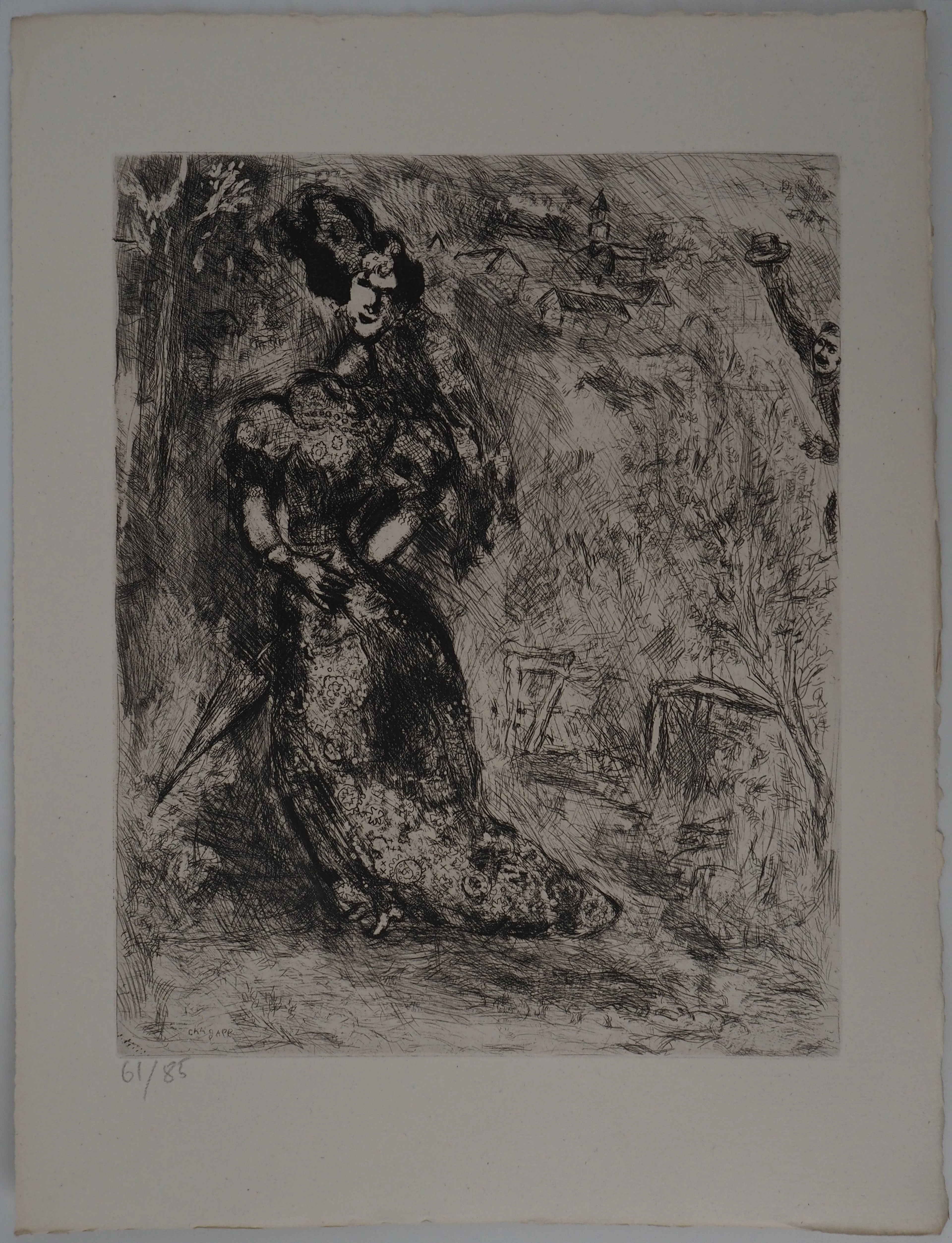 Marc CHAGALL : L'élégante, Gravure originale signée