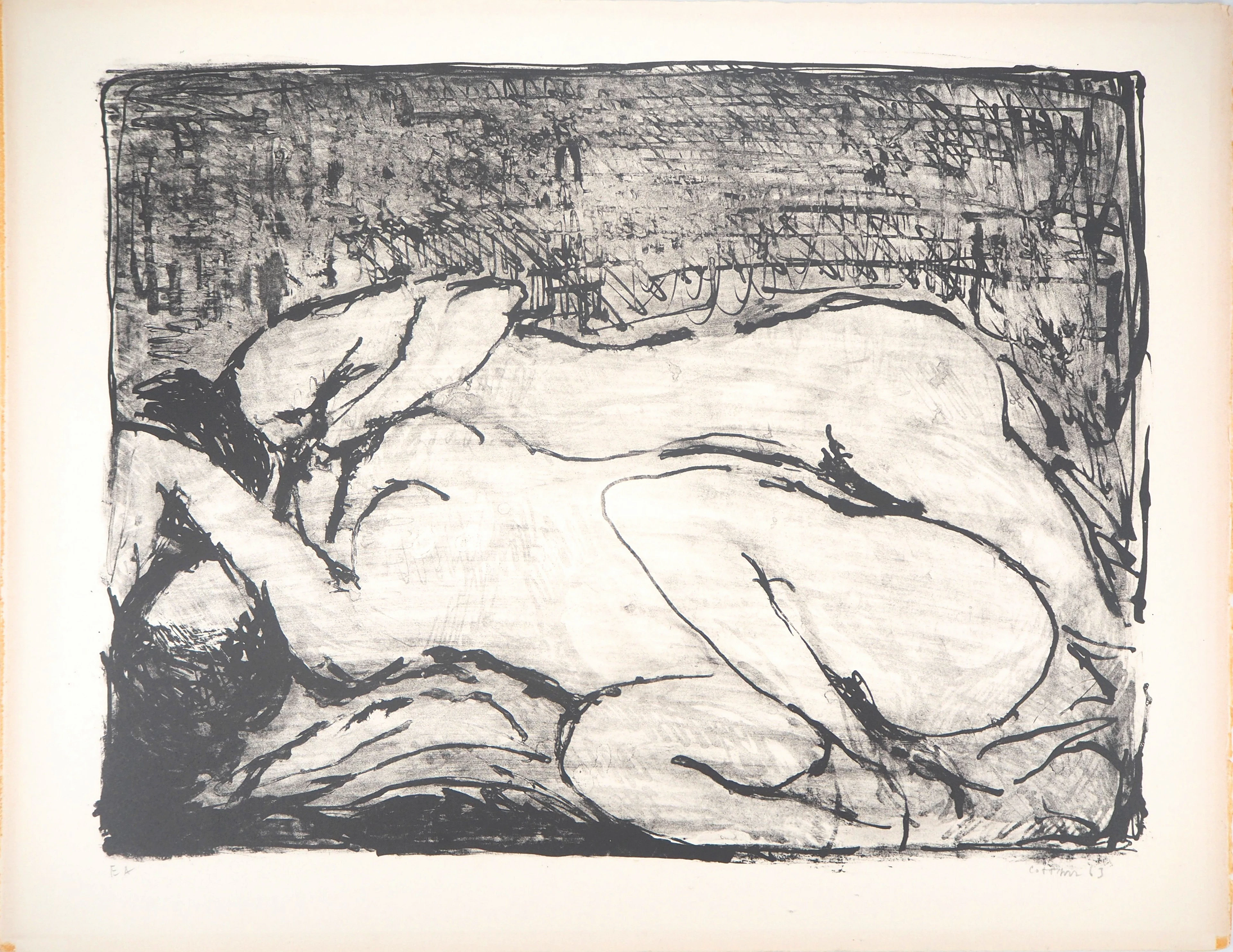 André COTTAVOZ : Nus allongés - Lithographie Originale Signée et Numérotée
